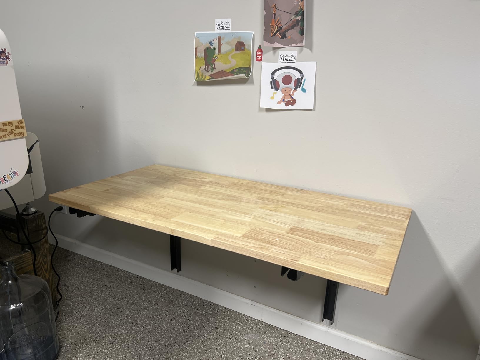 TORACK Heavy Duty Wall Mounted Folding Workbench, Collapsible Wall Table | Folding Wall Desk for Garage, Workshop, Holds up to 150 lbs, Size: 31.5 x 15.75 in customer photo 1