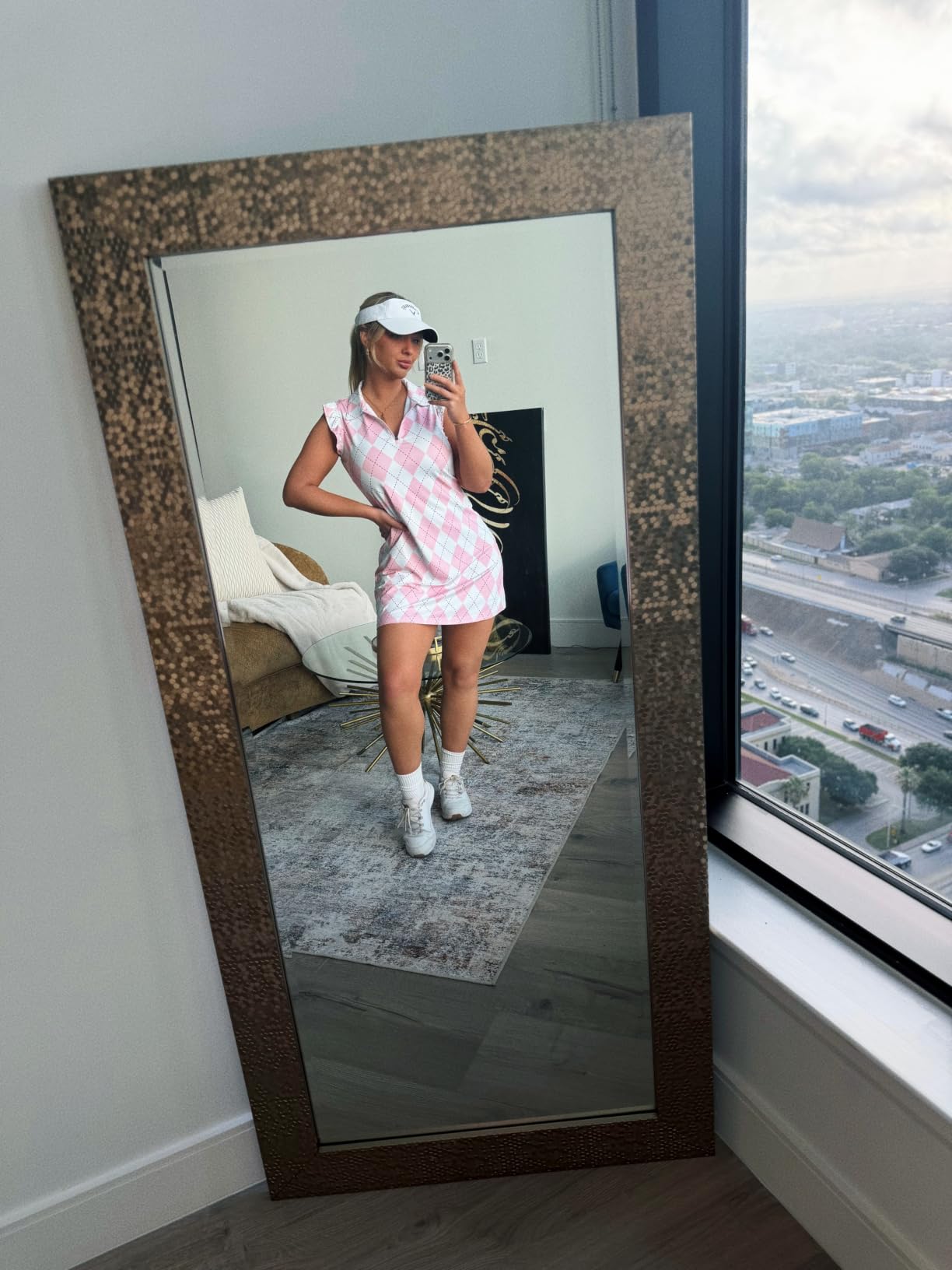 WOWENY Tennis Dress Polo Buttons Golf Dresses with Separated Shorts and Pockets Ruffle Sleeveless Athletic Workout Dress customer photo 1