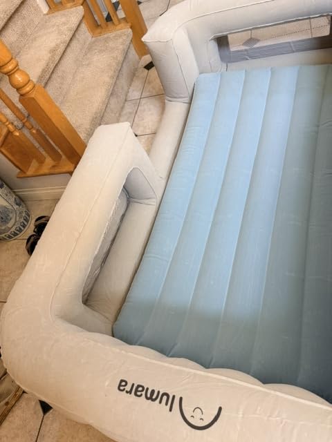 LUMARA Inflatable Toddler Travel Bed - Kids Air Mattress with 4-Sided Bumpers and Electric Pump - Portable Toddler Bed for Travel - Inflates in 1-2 Minutes - for Home, Hotels, and Camping customer photo 1