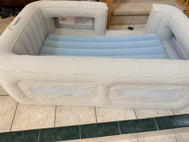 LUMARA Inflatable Toddler Travel Bed - Kids Air Mattress with 4-Sided Bumpers and Electric Pump - Portable Toddler Bed for Travel - Inflates in 1-2 Minutes - for Home, Hotels, and Camping customer photo 2