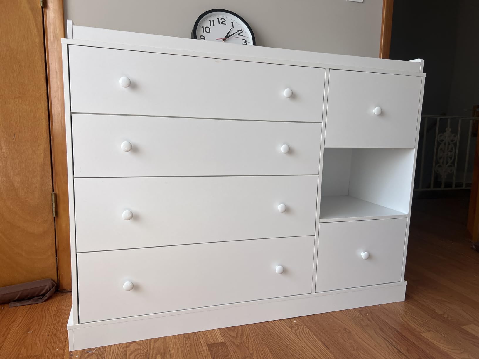 Halitaa Kids Dresser Cabinet with 6 Drawers, Changing Table for Nursery with Shelf, Multi-Functional Chest of Drawers, Kids Bedroom Furniture, Nightstand for Children's Room, White customer photo 1