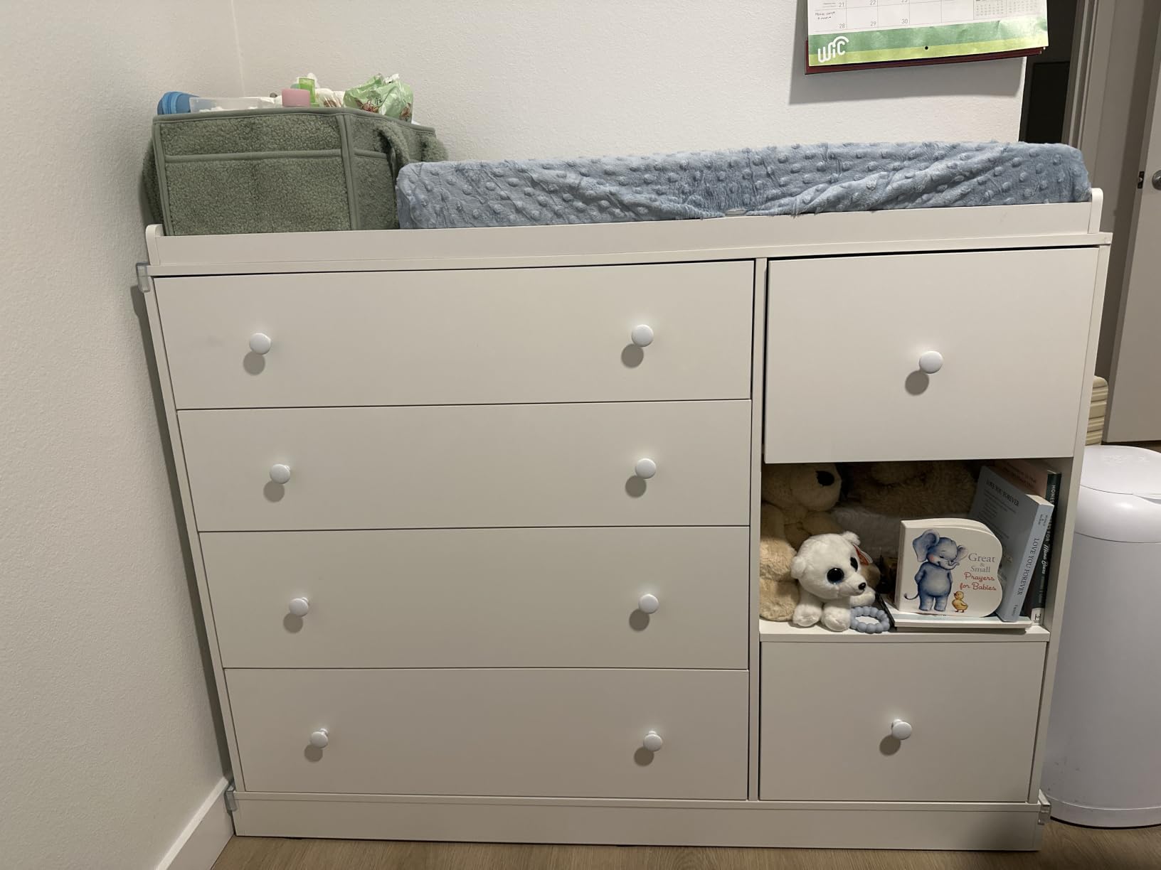 Halitaa Kids Dresser Cabinet with 6 Drawers, Changing Table for Nursery with Shelf, Multi-Functional Chest of Drawers, Kids Bedroom Furniture, Nightstand for Children's Room, White customer photo 2