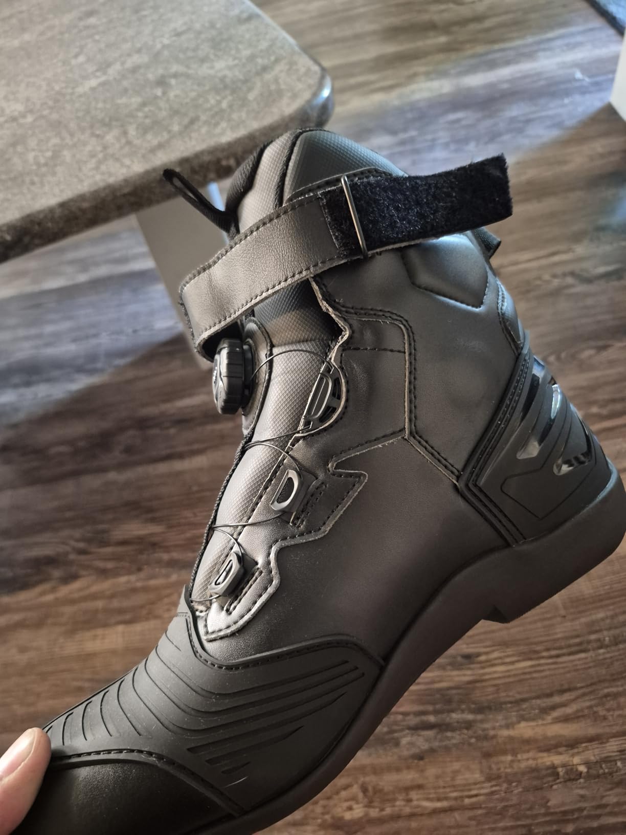 KEMIMOTO Motorcycle Boots with Quick-release Dial System for Easy on/off | Features：Water-resistant, Anti-slip丨Materials：Rubber,Canvas,Microfiber丨Seasons：All丨Occasions：Travel, Commuting, Hiking customer photo 1