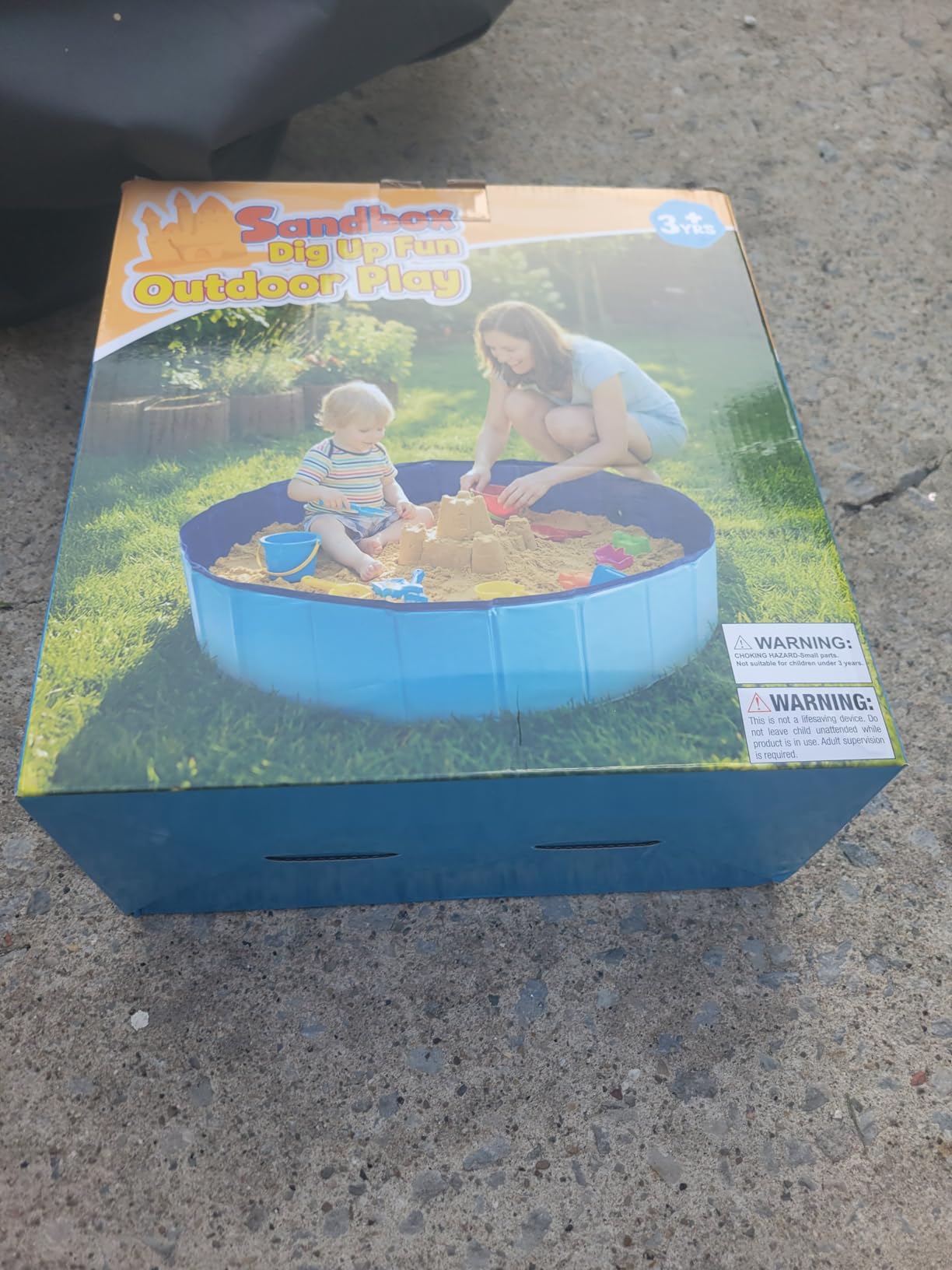Kids Foldable Portable Sandbox, Large 48 Sand Box for Outdoor Indoor Use | Easy Setup & Storage, Waterproof & Easy to Clean, Portable Carry Bag, Sand Pit for Backyard Balcony Park Beach Camping customer photo 2
