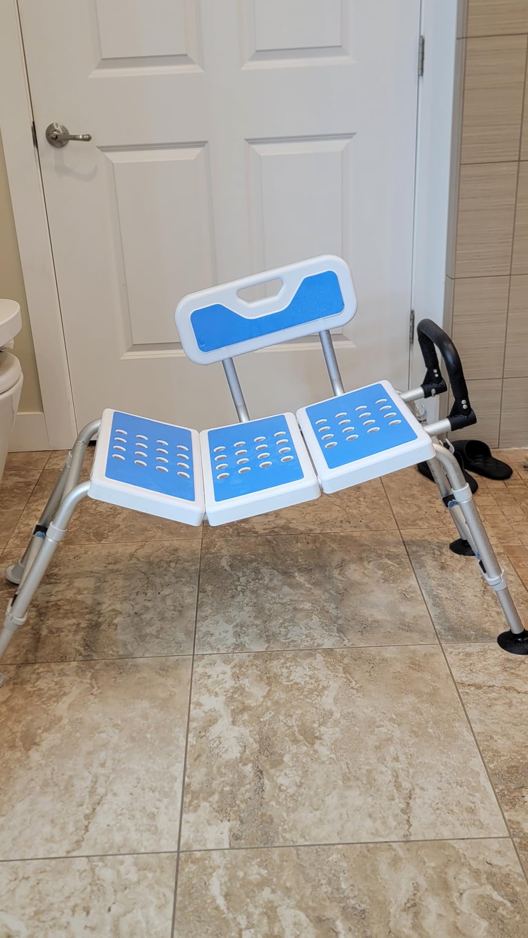 Bathtub Transfer Bench Shower 500 Lb Chair for Inside Tub Heavy-Duty Adjustable Width & Height with Extended Shower Seat and Reversible Backrest for Seniors, Elderly & Disabled customer photo 1
