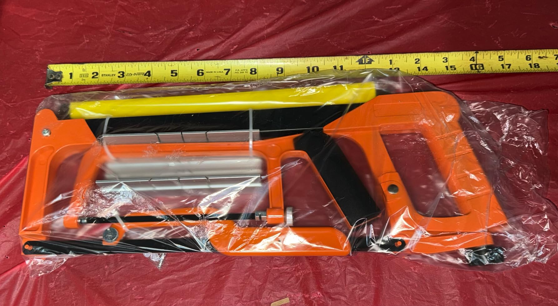 Hand Saw Set with 12 Inch Hacksaw Frame, 6 Inch Mini Hacksaw, Metal Miter Box & Extra Hacksaw Blades, Multifunctional Handsaw Kit for Woodworking, PVC, Metal, Plastic, DIY Home Improvement customer photo 1