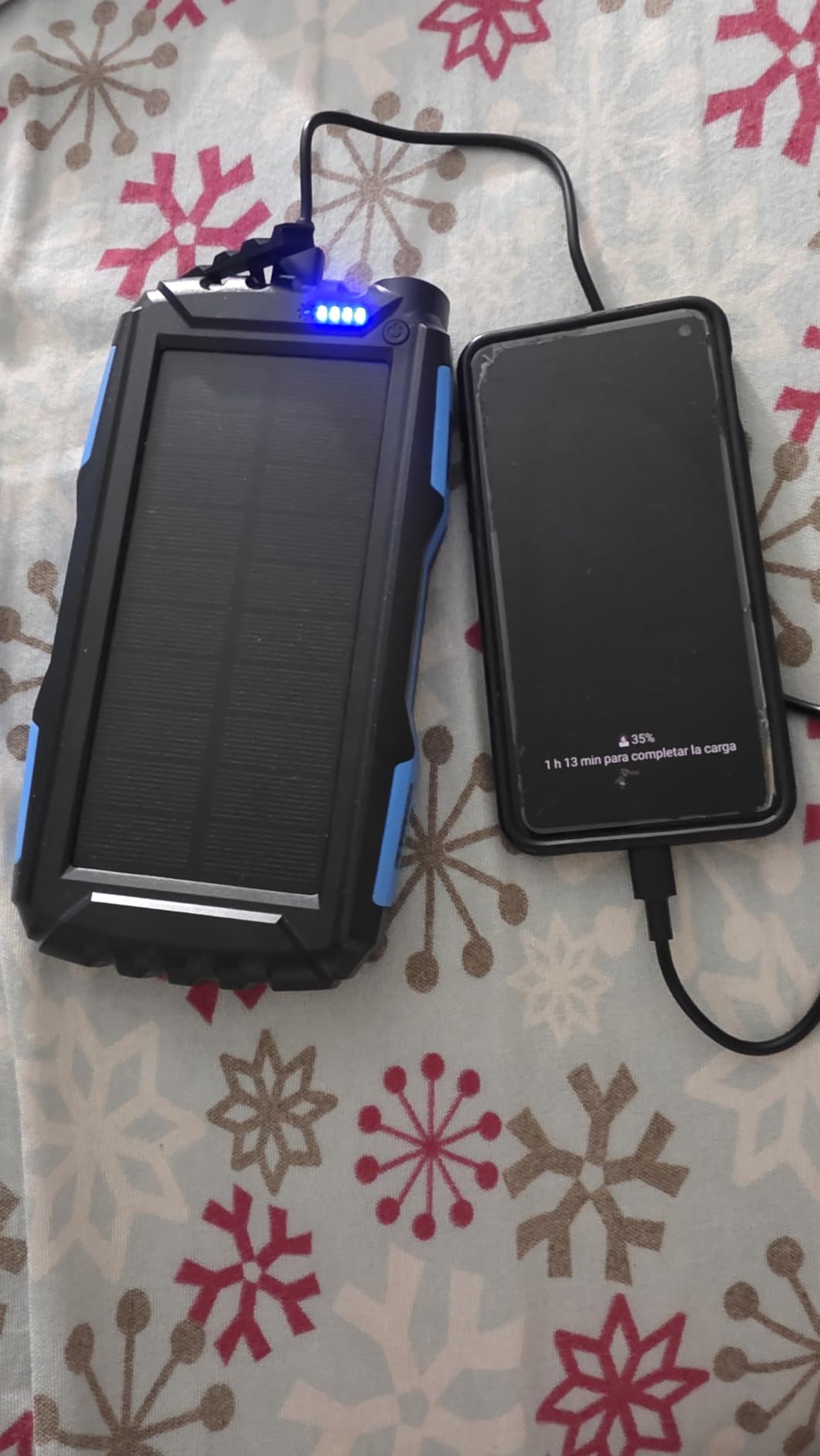 Mregb Solar Charger Power Bank 42800mAh, Portable Charger, Solar Power Bank,External Battery Pack 5V3.1A Qc 3.0 Fast Charger Built-in Super Bright Flashlight (Orange) customer photo 2