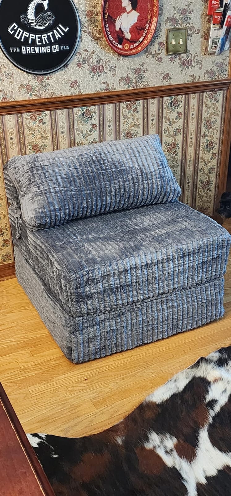 Folding Sofa Bed Convertible 4 in 1 Sleeper Chair Gray Single | Pocket Coils+Foam Fill Medium Support, Boneless Floor Couch Foldable Chaise Lounger Portable Futon for Living Room Bedroom customer photo 1