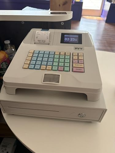 PYY Cash Register for Small Businesses Caja Registradora para Negocio | 8 Digital Dual Screens, 5 Bill 5 Coin Large Locked Drawer Cashier Box, Commercial Electronic Cashing System Restaurant Stores customer photo 1