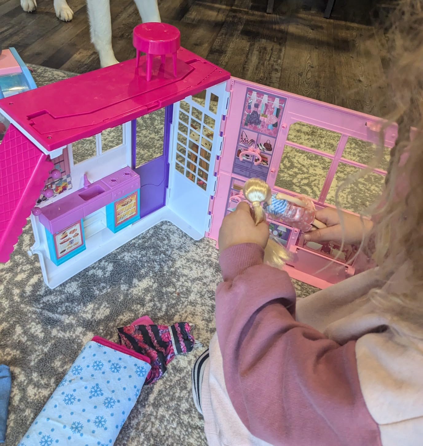 Style Shine 3-Story Dollhouse w/ 5 Rooms & Elevator Doll House Playset | Foldable House with 60+ PCS Furnitures and Accessories Playset, Playhouse Set Toys Gift for Girls Kid Ages 3+ customer photo 2