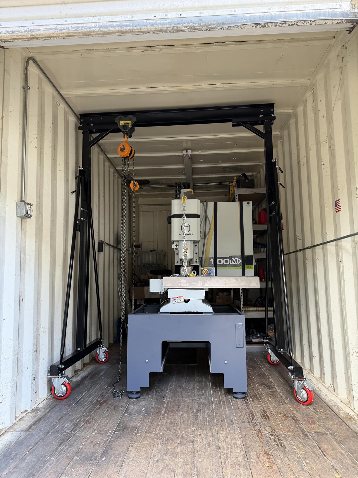 3 Ton Gantry Crane MAX6600LBS, Upgraded Trolley, Adjustable Height (8.53-12.47 FT), Width (8.53 FT), Steel I-Beam Construction, Portable Shop Hoist for Factories, Warehouses customer photo 1