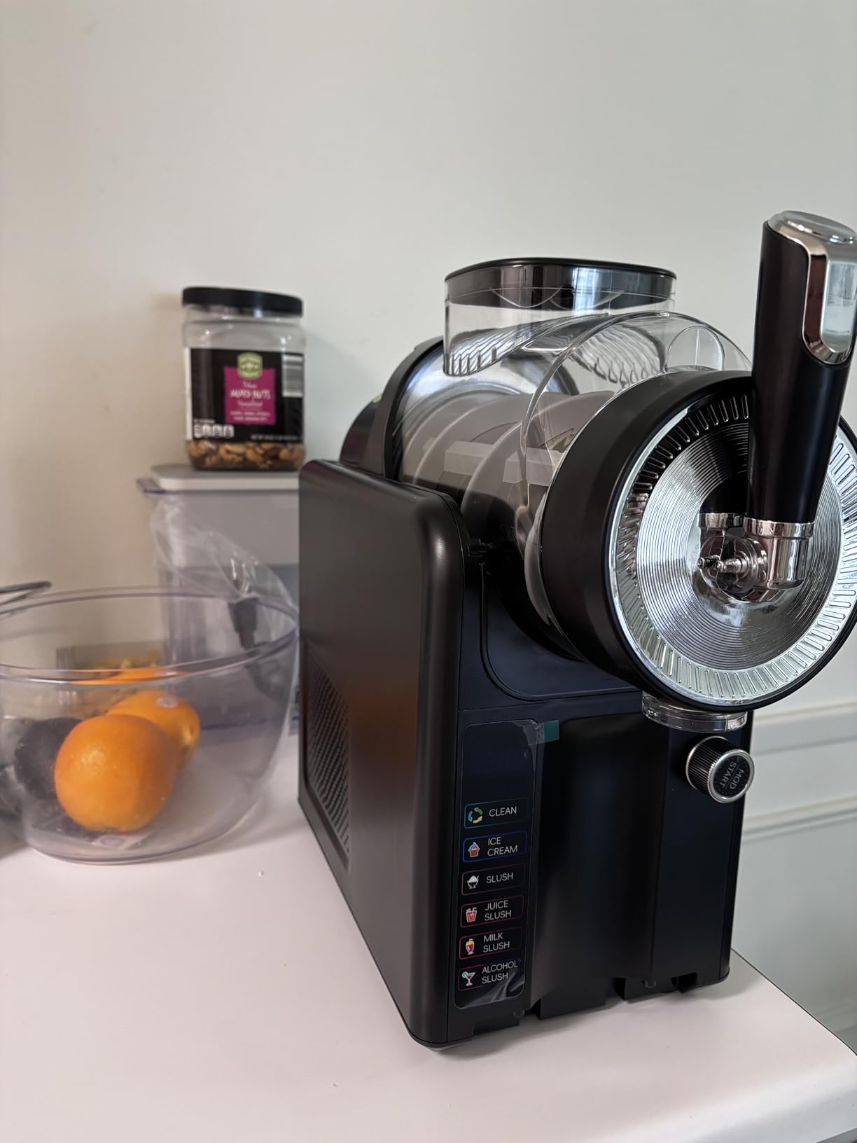 SYINTAO Slushie Machine for Home, No Ice Needed, Soft Serve Ice Cream Maker | LED Display, 5 one-touch presets for frozen cocktails and soft serve, 54 fl oz max fill and auto clean for effortless treats customer photo 2