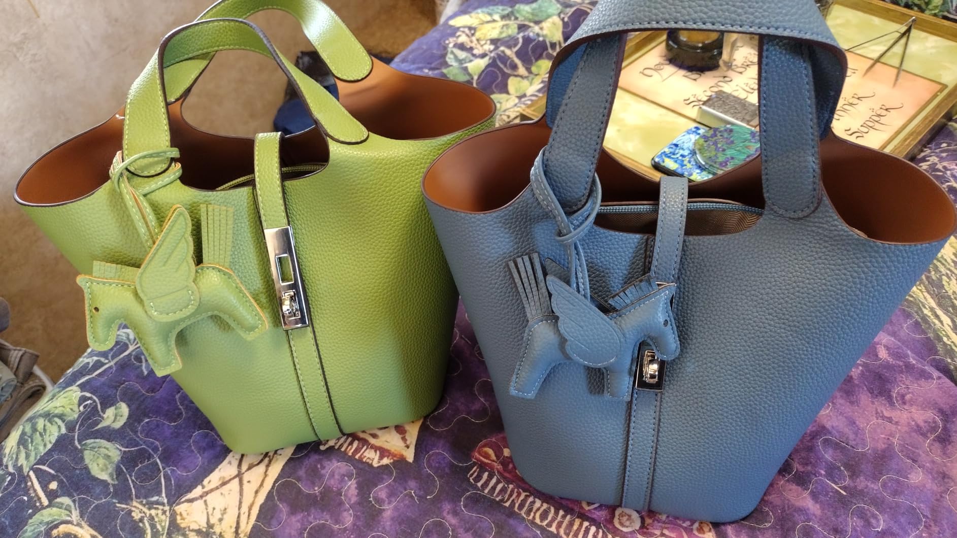 Tote Bag for Women Top Handle Handbag Satchel Bag for Women Vegan Leather Lock Design Bucket Purse for Work Evening customer photo 1