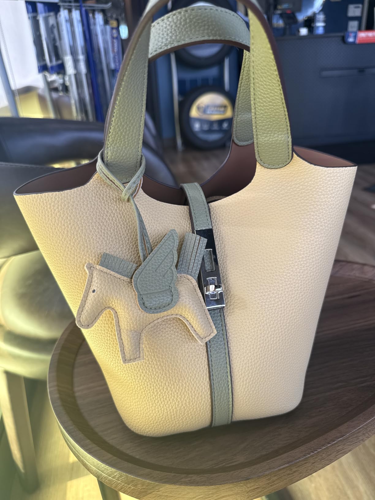Tote Bag for Women Top Handle Handbag Satchel Bag for Women Vegan Leather Lock Design Bucket Purse for Work Evening customer photo 2