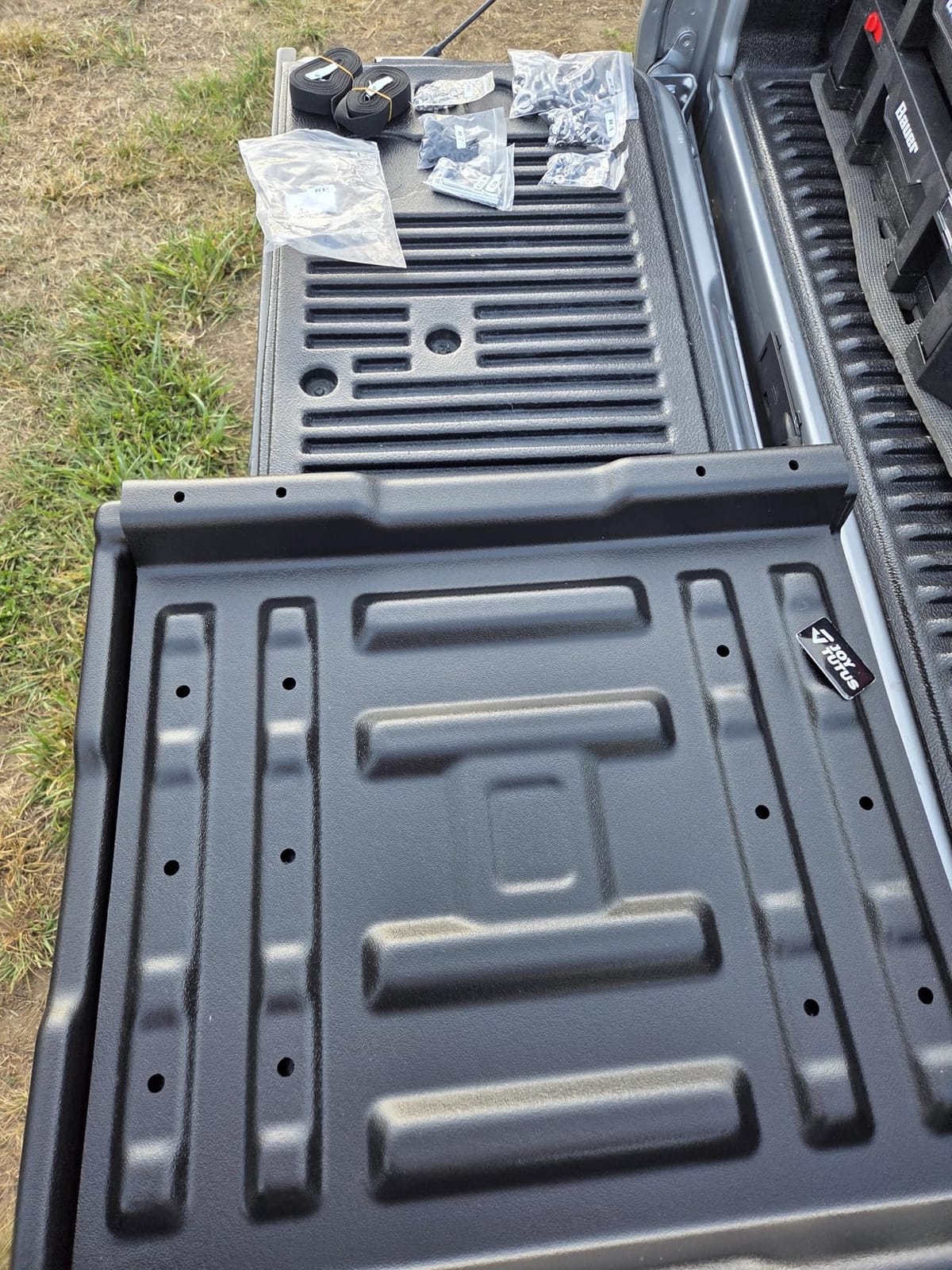 JOYTUTUS Adjustable Slide-Out Truck Bed Cargo Tray Compatible with Ford Silverado Ram GMC Sierra Gladiator Toyota Tacoma, HDPE Heavy-Duty Cargo Storage Tray, 350 LBS Load Capacity customer photo 1