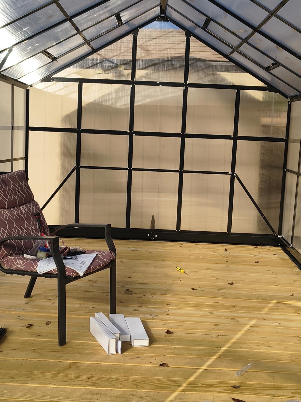 AMERLIFE 10x14 FT Polycarbonate Greenhouse with 4 Roof Vents | Heavy Duty Aluminum Greenhouse with Rain Gutter for Outdoor Garden, Backyard Use and Black Finish customer photo 1