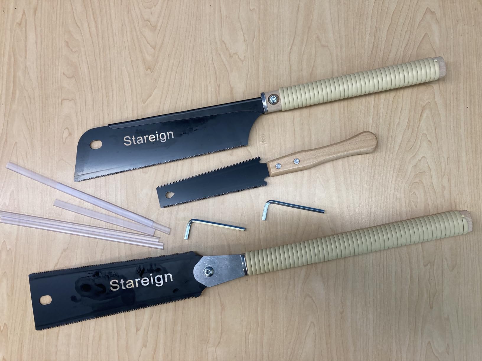 3 Pack Hand Saw Set with 2 Ergonomic Handles, Includes Japanese Pull Saw & Multi-Purpose Blade, Heavy Duty Woodworking Tool for DIY, Carpentry, Cutting Wood & Plastic customer photo 2