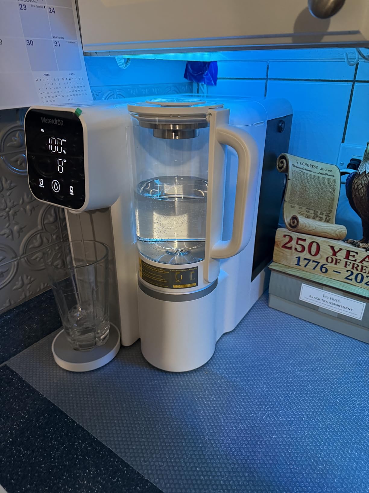 Waterdrop M6SL Mineral Reverse Osmosis Water Filter Countertop, Room-Temp | Glass Pitcher, NSF/ANSI 58 Certified, 8-Stage RO Filtration System, Reduce PFAS/TDS, 3:1 Pure to Drain, Installation-Free customer photo 2