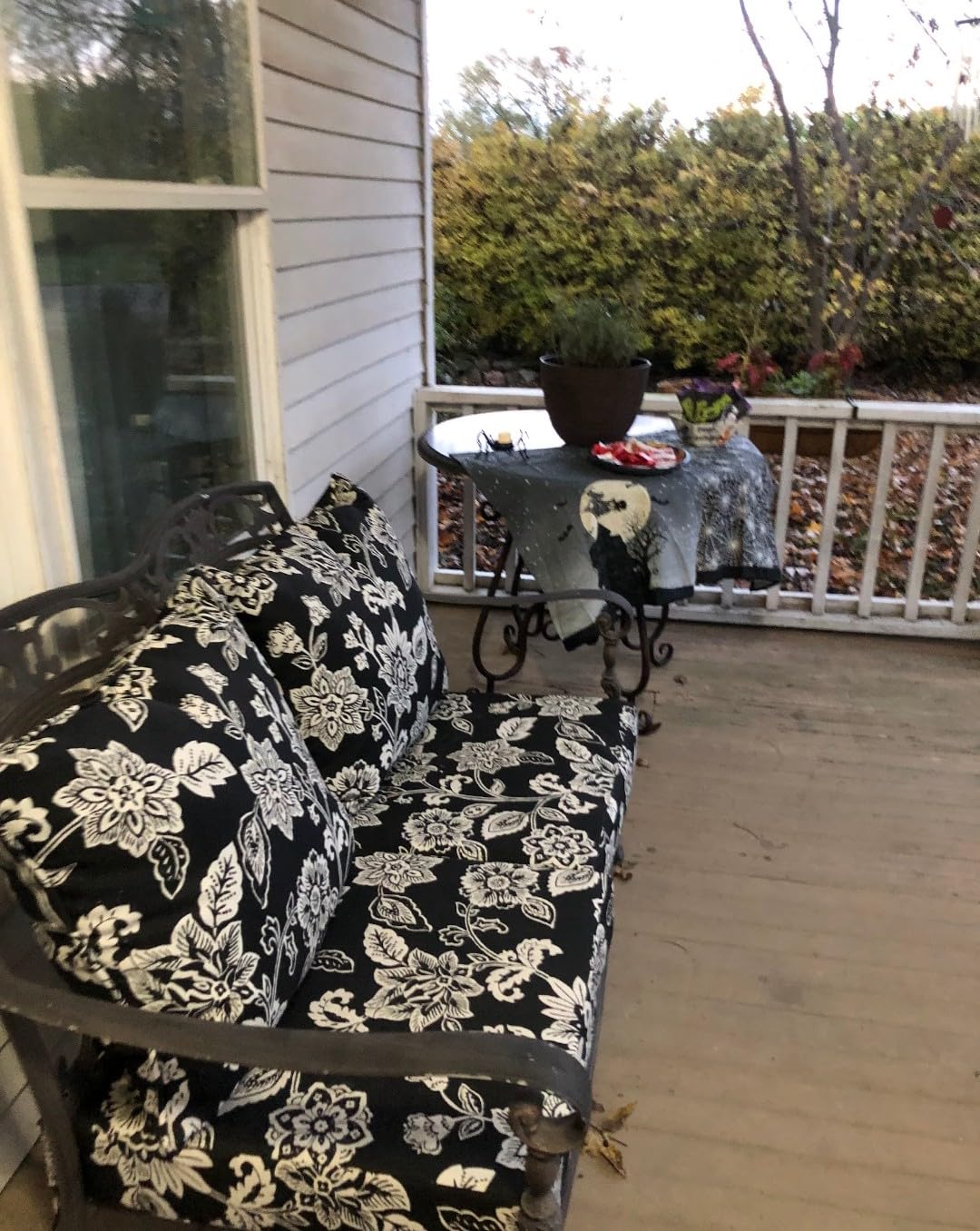 Arden Outdoor Deep Seat Cushion Set, 4-Pack, 24x24, Black Damask | Outdoor Sofa, Couch, Conversation Set, Weather-Proof, Rain-Proof, Fade Resistant for Chair, Mold and Mildew Resistant customer photo 1