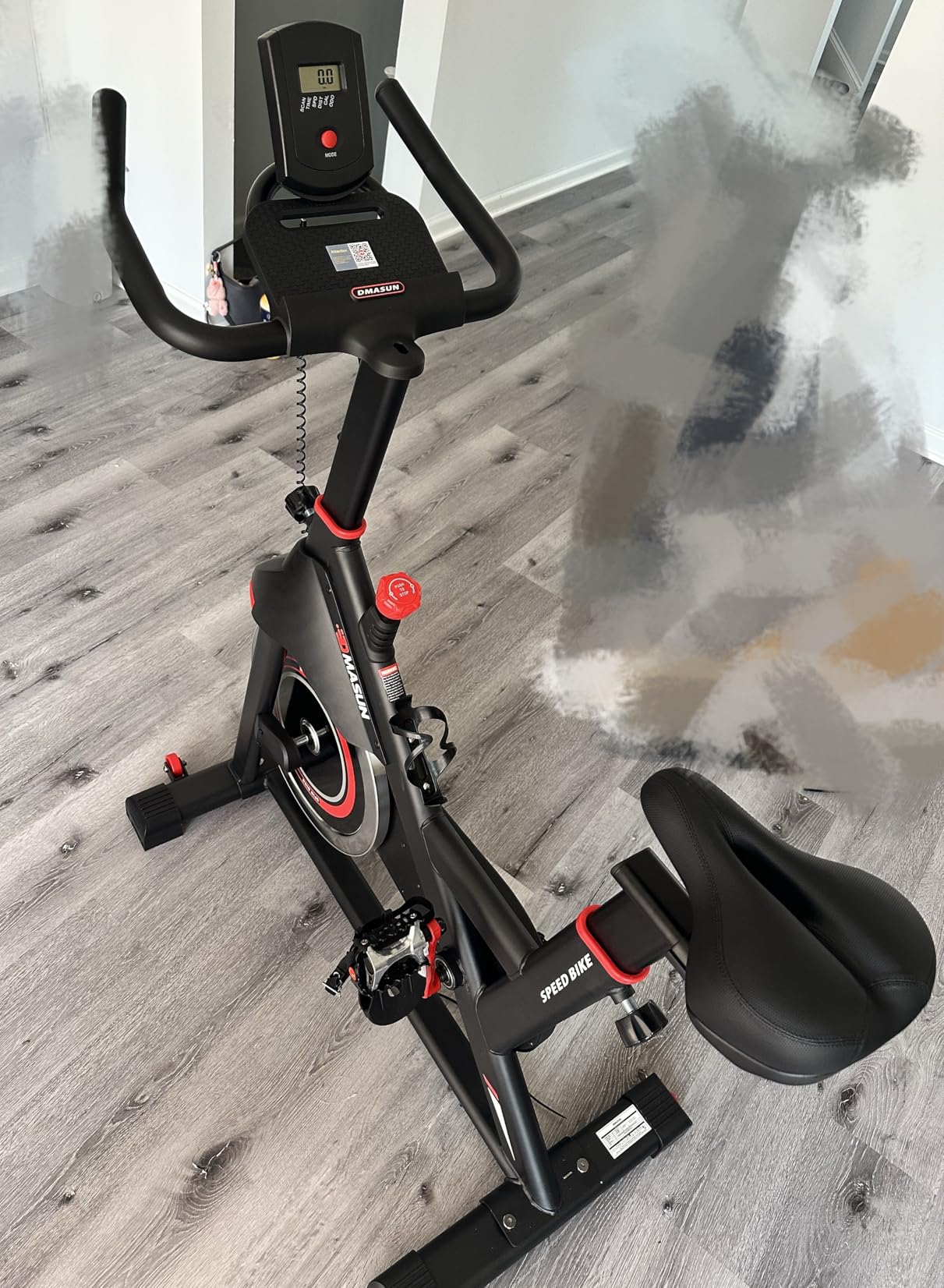 DMASUN Exercise Bike, Silent Magnetic Resistance Stationary Bike for Home with 330 LBS Capacity, Pedals with Anti-loosening Nuts, Indoor Bike with Comfortable Seat Cushion, Digital Display with Tablet Holder customer photo 1