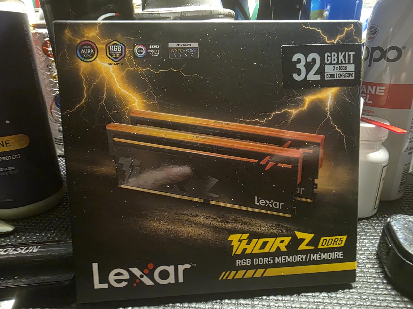 Lexar Thor Z RGB DDR5 RAM 32GB Kit (2x16GB) 6000MHz CL38 DRAM 288-Pin UDIMM | Supports Intel XMP 3.0 & AMD EXPO On-die ECC, PMIC, 1.35V High-Performance PC Computer Memory for Gaming, AI customer photo 1