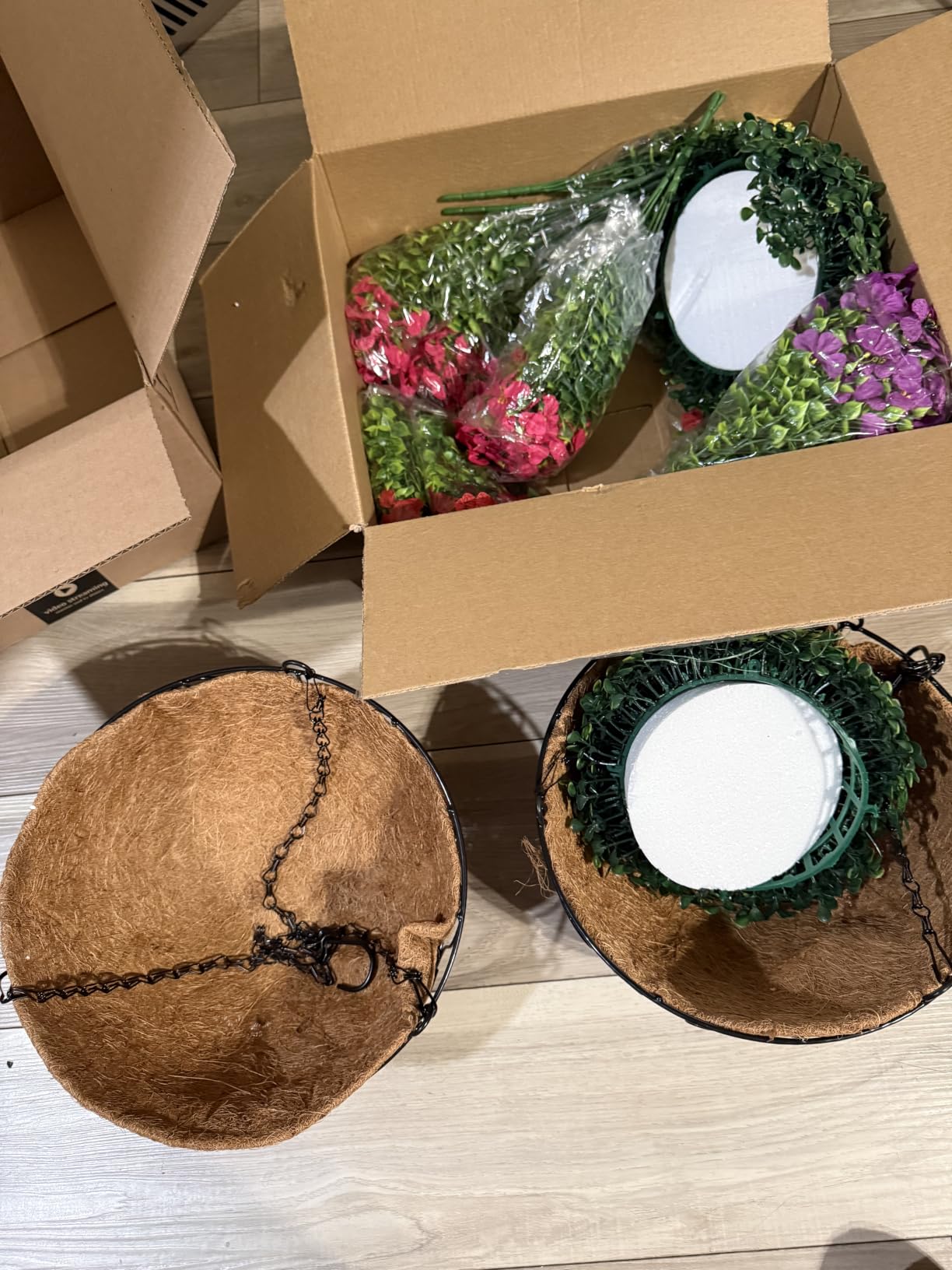 InnoGear Artificial Hanging Flowers for Outdoors Fake Plants Baskets 4 Hues, UV Resistant, Adjustable Stems customer photo 1