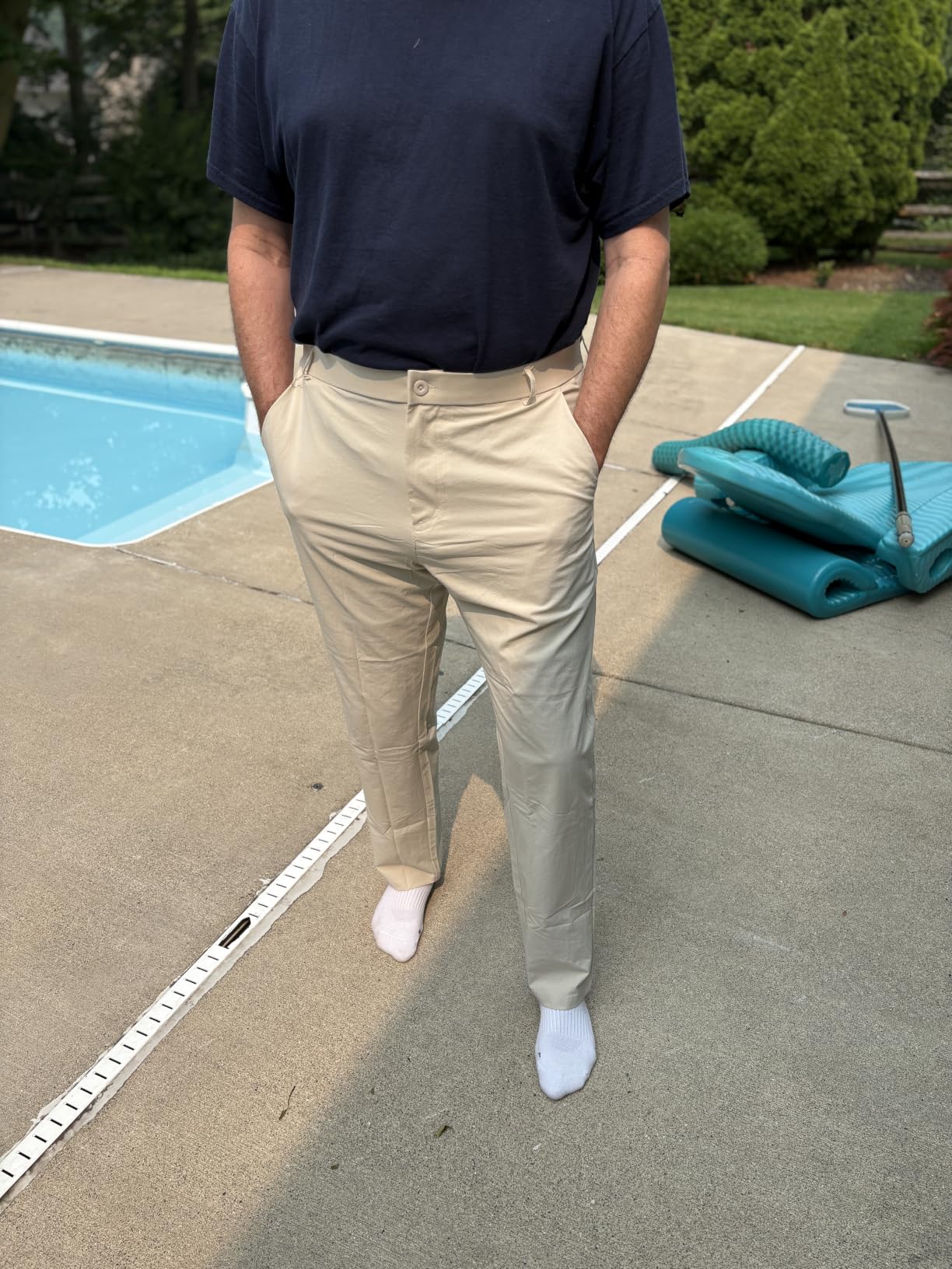 Mens Classic Fit Golf Pants, Stretch Business Casual Dress Pants for Men, Quick Dry Lightweight Work Slacks with Pockets customer photo 2