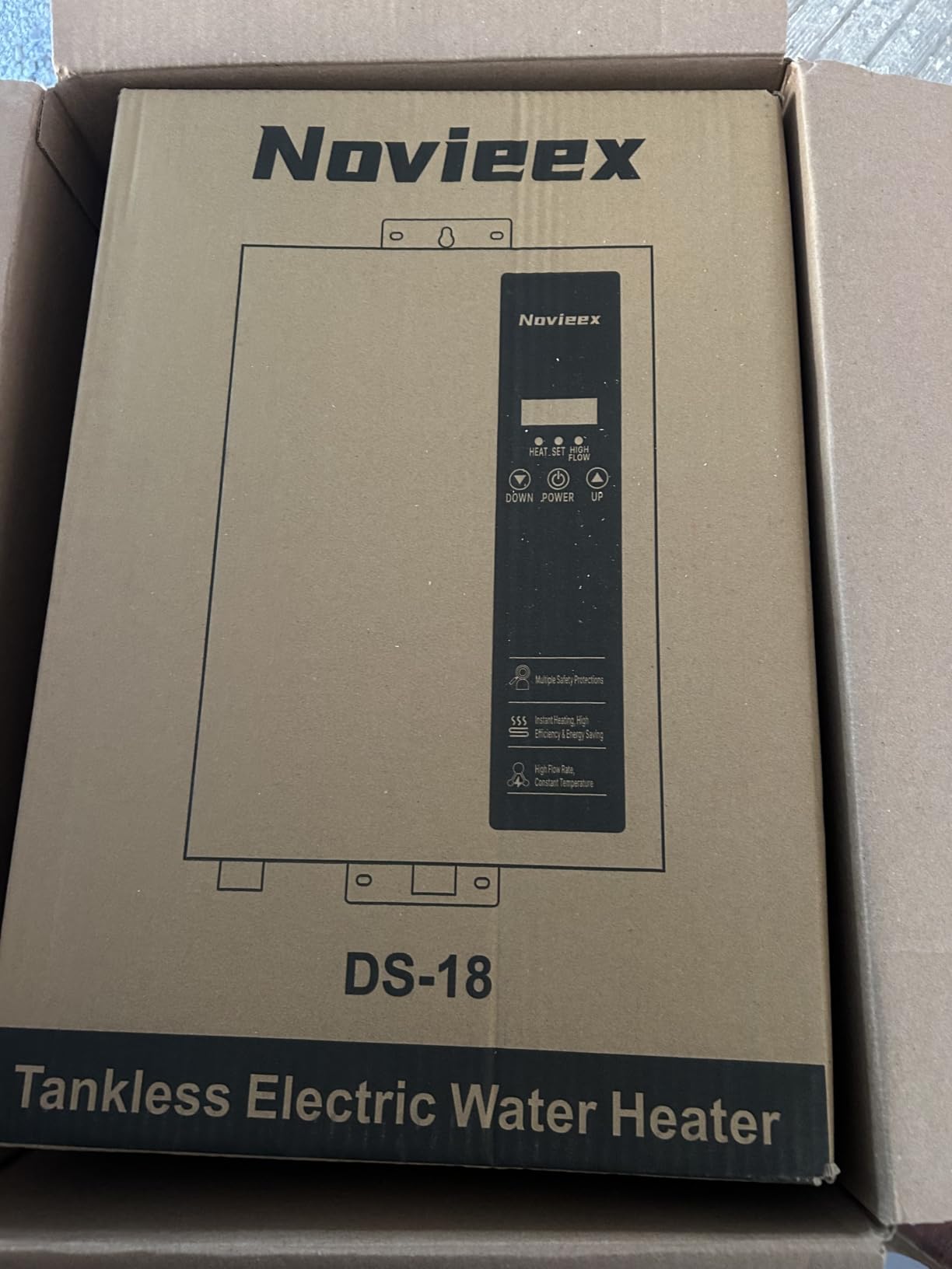 18kW Tankless Water Heater Electric, NOVIEEX 240V 3s Instant Hot Water Heater, Flow Rate Max 4.9 GPM, Supply for 2-3 Points, Indoor Installation, Ideal for Apartment, Garage, Salon, Bathroom, Kitchen customer photo 2