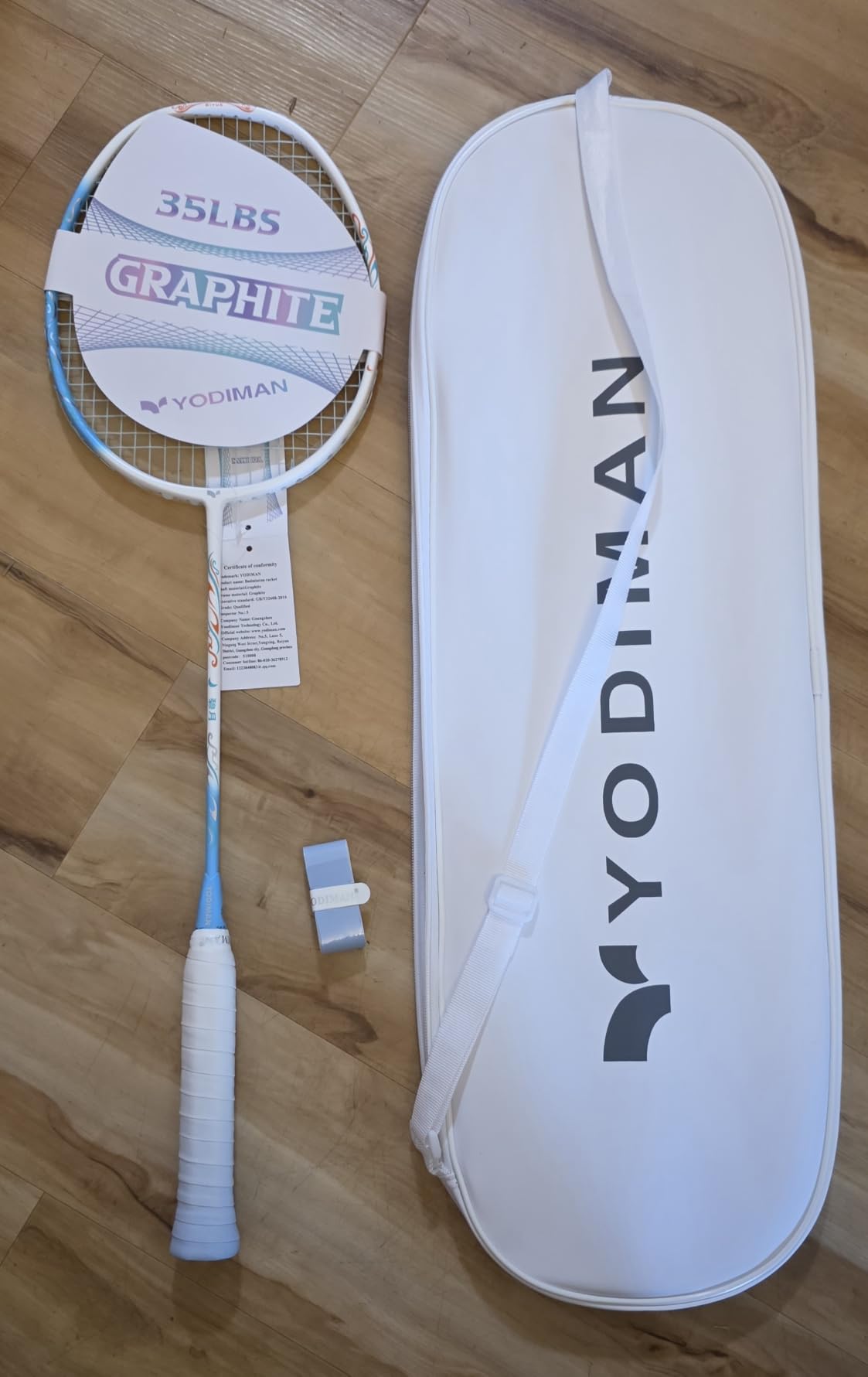 YODIMAN Badminton Racket Pro Ultra-Light Carbon Fiber Graphite M46X Professional Performance Racquet 4U 5U Head Heavy Frame Competition Grade with Overgrip customer photo 2