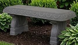 Limestone White Patio Bench - Small Outdoor Bench - Front Porch Seating for Garden Yard - Outdoor Seat Backless Decorative Pedestal Patio Furniture - Weather Resistant Realistic Stone Look customer photo 1