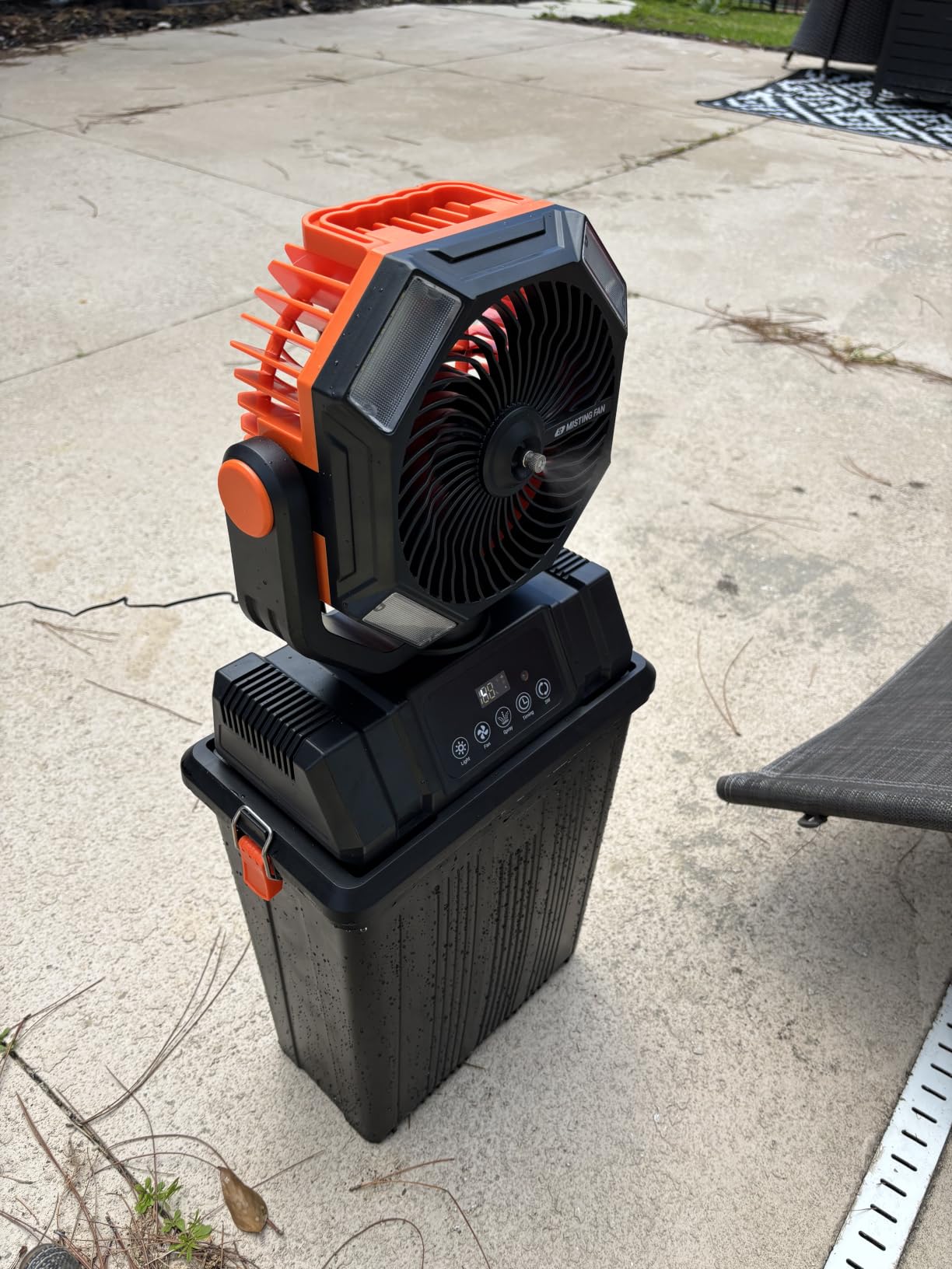 40000mAh Misting Fans for Outside, 15L Large Tank Portable Misting Fan, Battery Powered Outdoor Mister Fan with Remote & LED Light, Wide 270° Coverage for Camping Patio Backyard customer photo 2