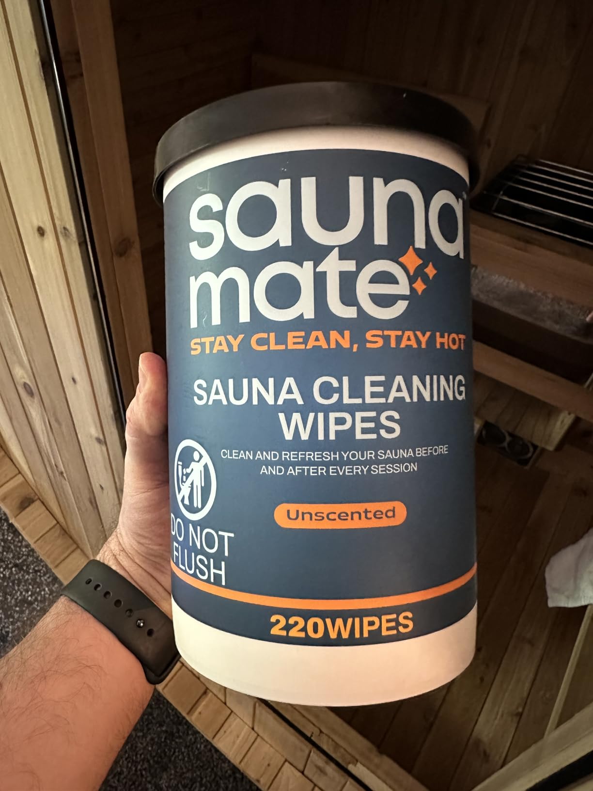 Sauna Cleaning Wipes, 220 Count, Unscented Disposable Sauna Wipes, Cleans Sweat, Oil & Grime Between Uses, For Sauna Benches & Backrests, Home, Gym & Commercial Use customer photo 1