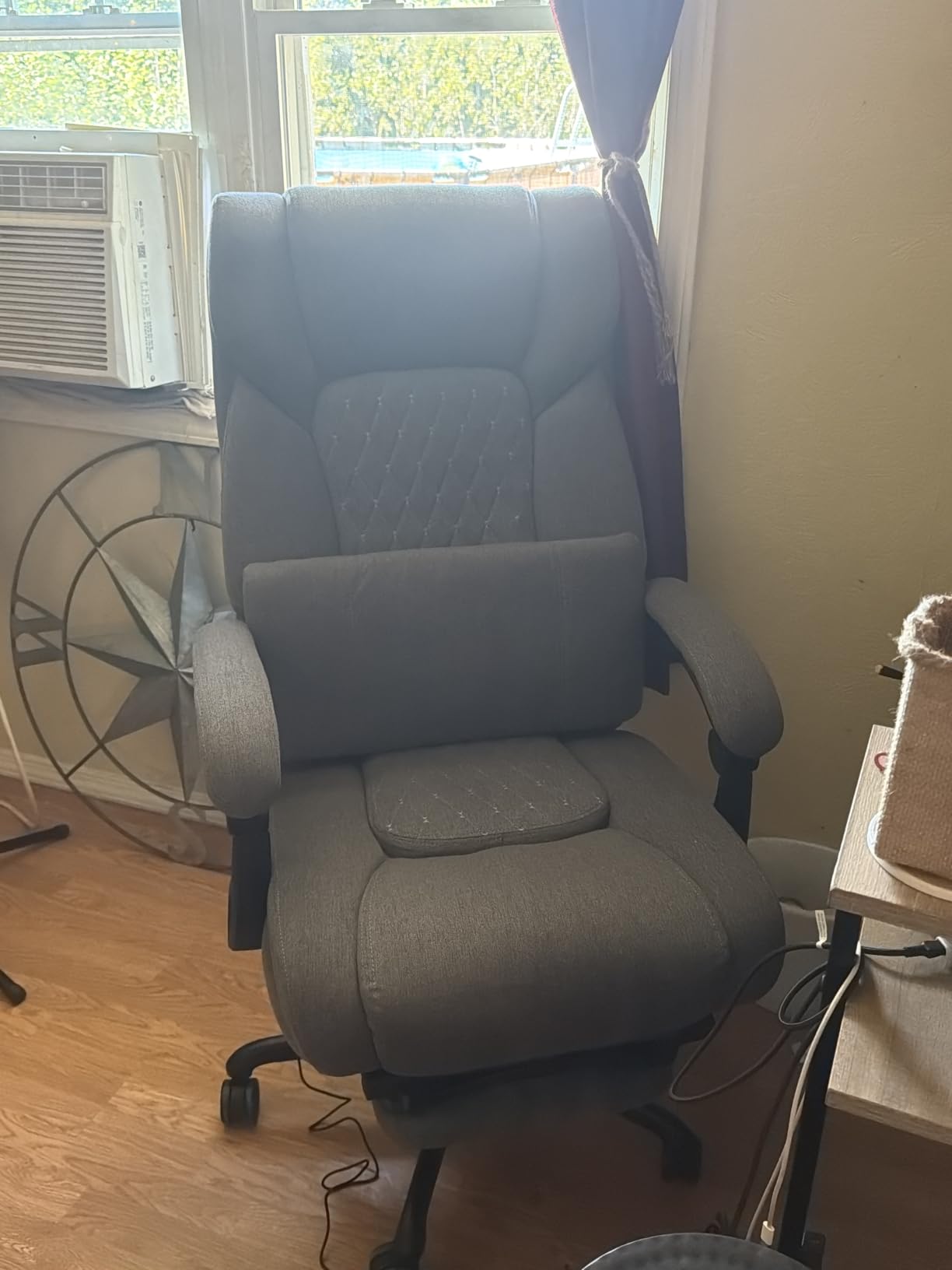 3D Kneading Massage Office Chair with Heat, 500 lbs Big and Tall Executive Computer Desk Recliner, Leather Electric Heated Chair with Footrest, Black customer photo 1