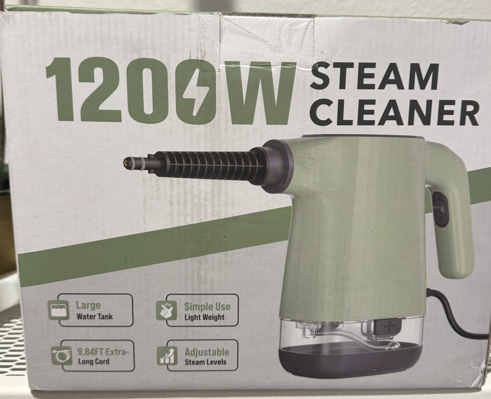Handheld Steam Cleaner, Portable Steamer for Cleaning with 18PCS Accessories, 12s Fast Heating, Pressurized Steam Cleaner for Home, Kitchen, Bathroom, Car Detailing, Window, and Clothes, Green customer photo 2