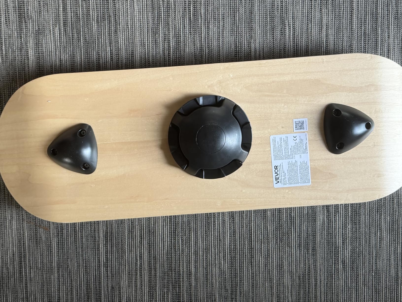 VEVOR Balance Board, 2-in-1 Wobble Board Trainer for Adults, Premium Wooden Balance Training Equipment, with Roller, Magnetic Stoppers, Storage Rack, for Core Workouts, Surf Trainer & Physical Therapy customer photo 1