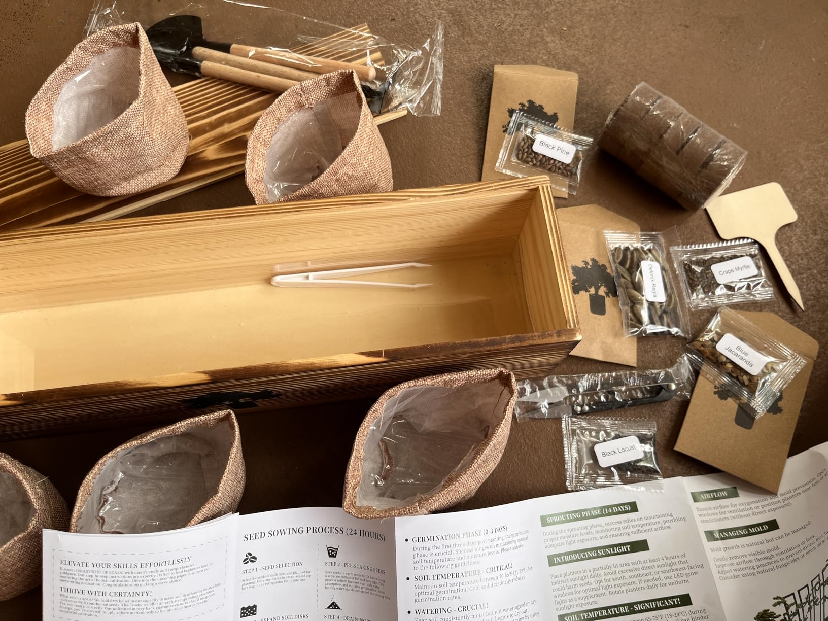 Bonsai Tree Kit - Complete Indoor Bonsai Starter Kit with 5 Unique Tree Seeds, Bonsai Tools - DIY Gardening Gift for Adults Women Men, Mom, Her, Friend (5 Bonsai Trees) customer photo 1