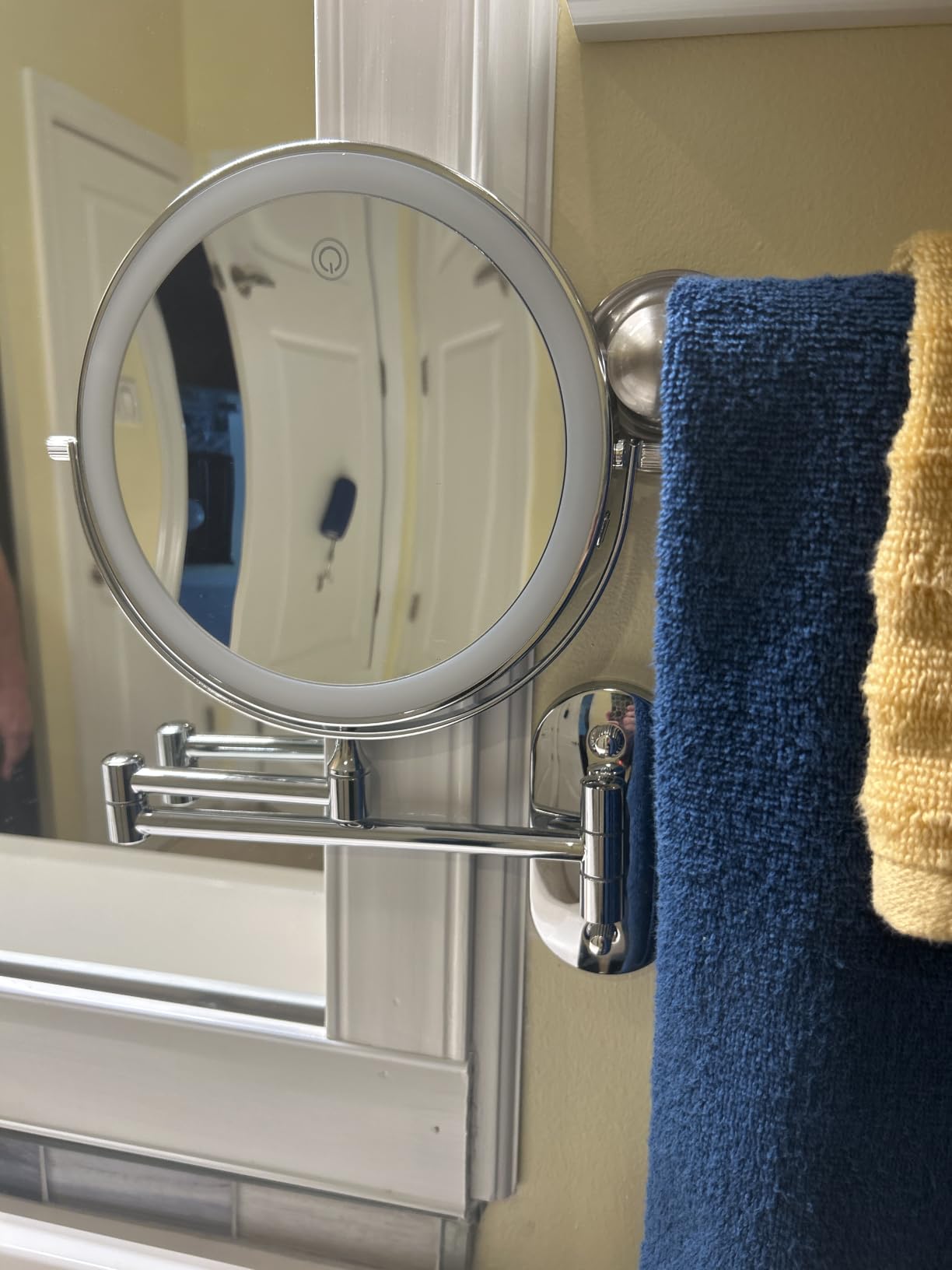 Wall Mounted Makeup Mirror, 8 Inch, 1X/30X, Rechargeable 4000mAh customer photo 1