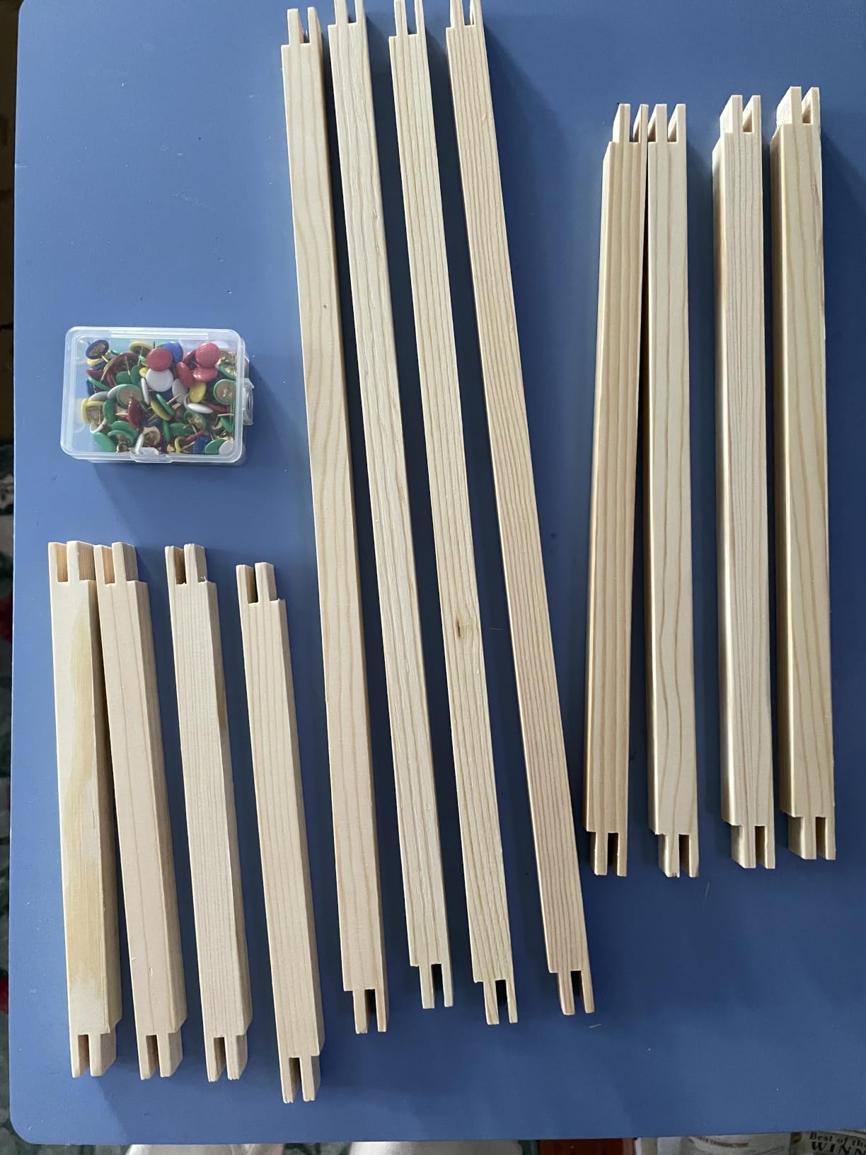 6 Sets Splicing Wooden Canvas Stretcher Bars - 3 Sizes (8/12/16 Inch, 4pcs per Size), 12pcs Total Needlepoint Embroidery & Needlework Frame Kit with 100 Tacks customer photo 2