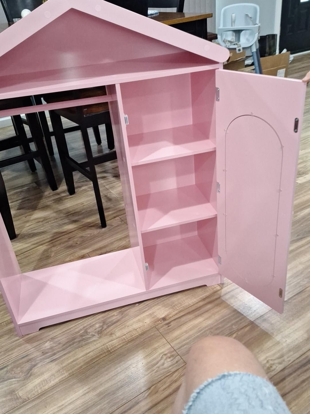VEVOR Kids Dress Up Storage, with Mirror, Dress Up Closet, Kids Armoire Wardrobe Closet for Little Girls, Toddler Costume Organizer, Pretend Princess Storage Dresser, for Bedroom, Girls Room, Pink customer photo 1