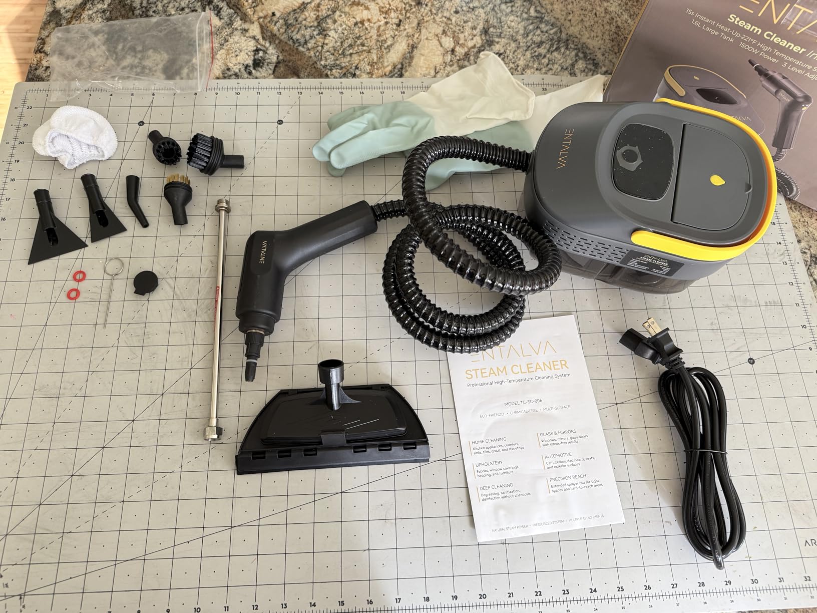 Steam Cleaner for Home, 1.69QT Visible Tank Portable Steamer with 15 Accessories, Chemical-Free 3-Level Touch Control Cleaning for Grout, Tile, Car Detailing customer photo 2