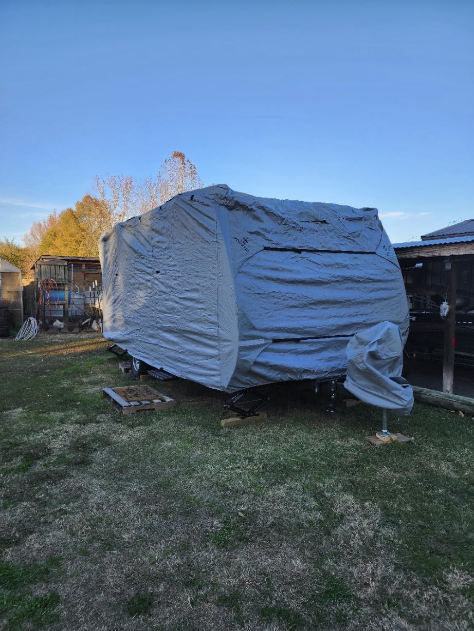 VINPATIO RV Cover 20-22ft: 9 Layers Heavy Duty RV & Trailer Cover, Travel Trailer Cover, Camper Cover, Toy Hauler Cover with Extra Windproof Straps, Tongue Jack Cover, Gutter Covers customer photo 1