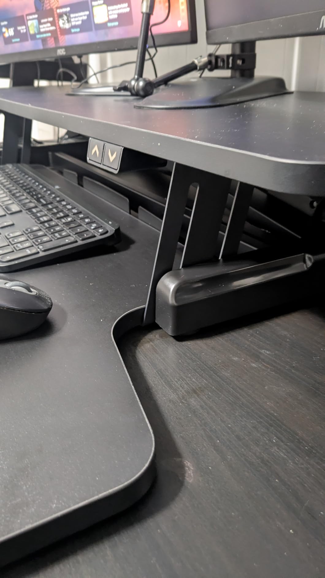 VIVO Black 32 in Electric Standing Desk Converter, DESK-VE32B | Height Adjustable, Motorized Stand Up Desk Riser, Wide Keyboard Tray, Dual Monitor and Laptop Workstation customer photo 1