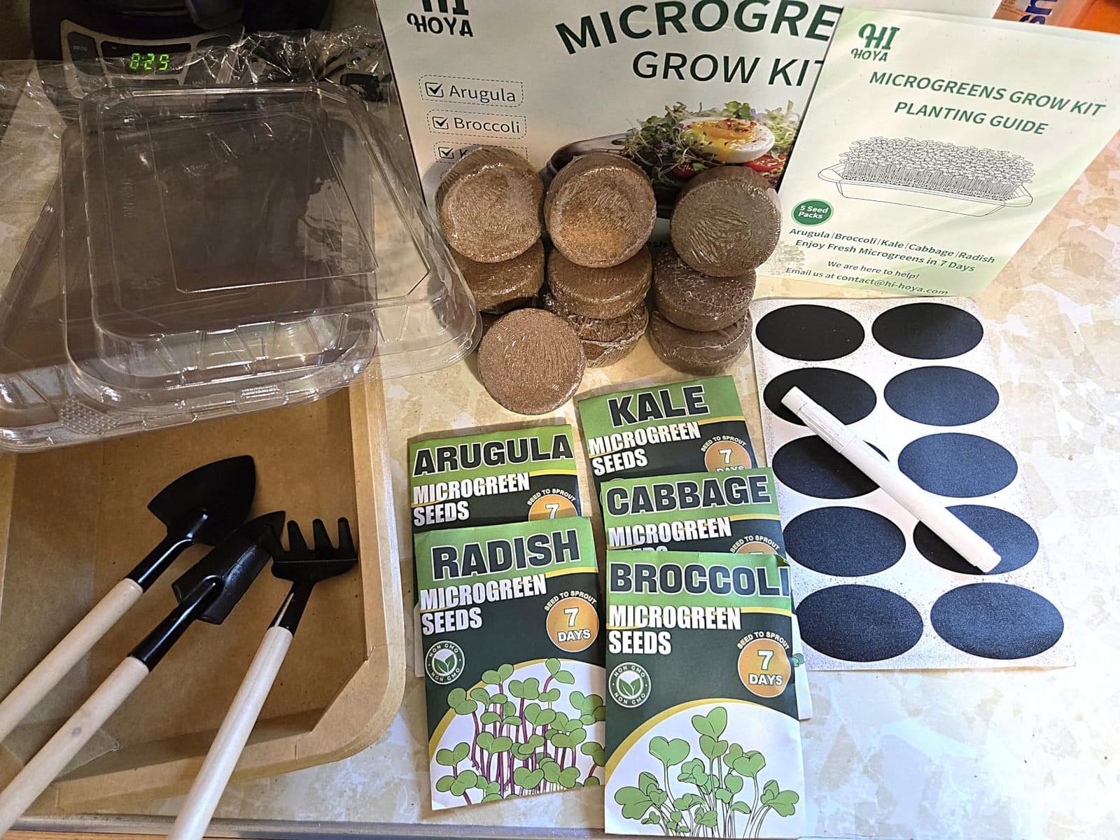 Microgreens Growing Kit Indoor Garden - Complete Micro Greens Growing Kits with 5 Seed Packs - Grow Broccoli, Arugula, Kale, Cabbage, Radish with Waterproof Trays - Grow Microgreens Indoor for Health customer photo 1