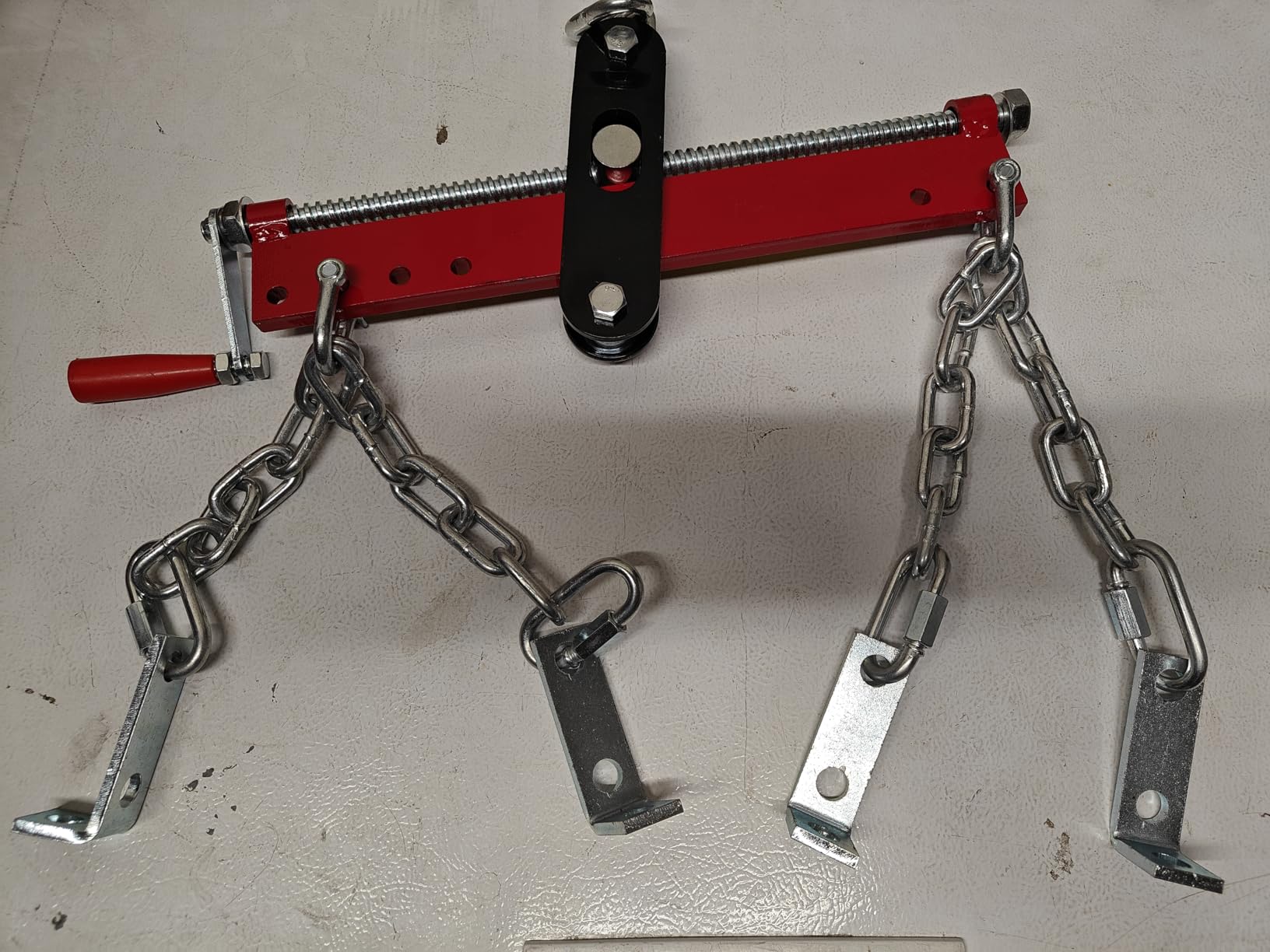Cherry Picker Engine Hoist, Folding Engine Crane, 2 Ton 4400lb Engine Hoist Lift, Heavy Duty Hydraulic Engine Shop Crane with 6 Casters, Telescopic Boom Hitch, Red customer photo 1