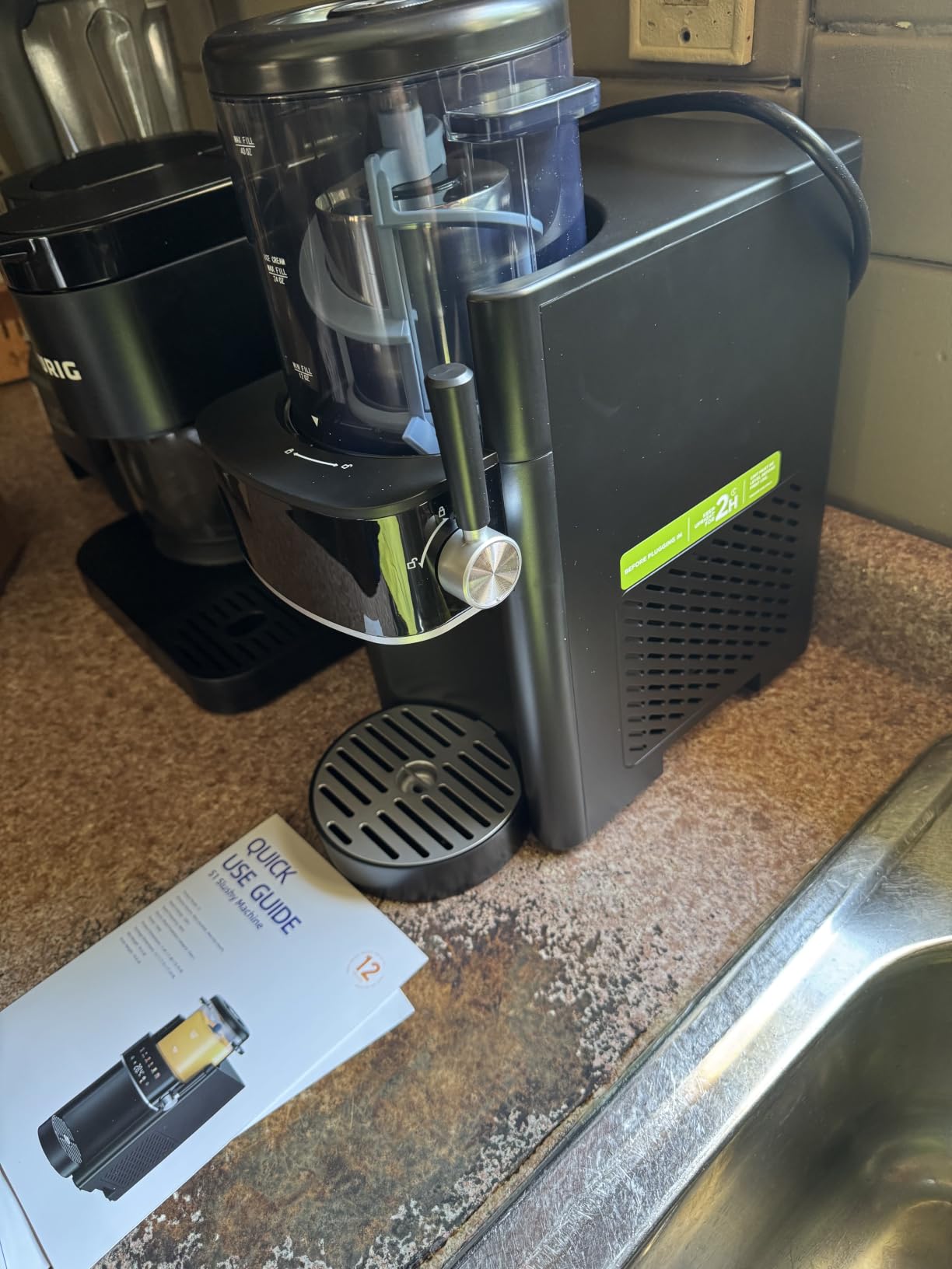 Slushie Machine, Frozen Drink and Ice Cream Machine for Home, Black | Slushy Margarita Frozen Drink Soft Serve Ice Cream Machine, 6 Preset, No Ice Needed, Fast Freeze, Temp Control, Easy to Clean customer photo 2