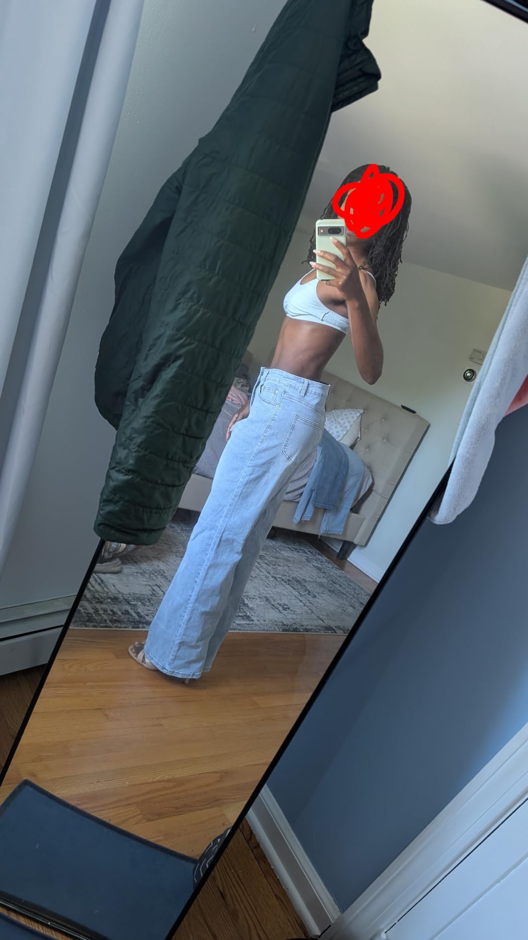 FUNUCA Straight Leg Jeans for Women, High Waisted Wide Leg Loose Microelastic Boyfriend Denim Pants customer photo 2