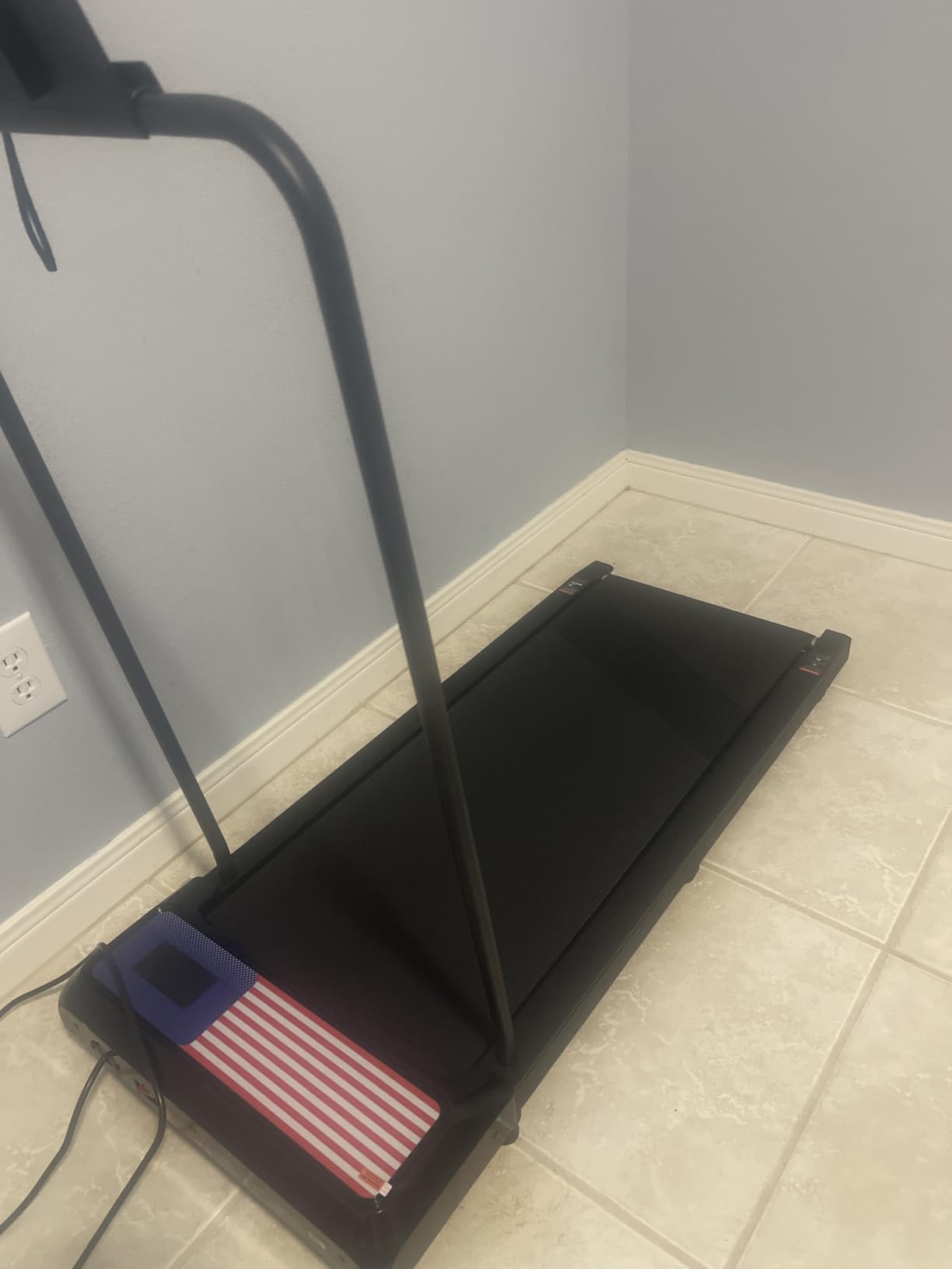 Walking Pad Treadmill with Handle Bar, 8% Incline Under Desk Treadmill | 2.5HP Quiet Motor, 265 lb Capacity, 0.6-4 MPH Speed, 15 x 35.4 in Belt, Compact for Home Office and Small Spaces customer photo 2
