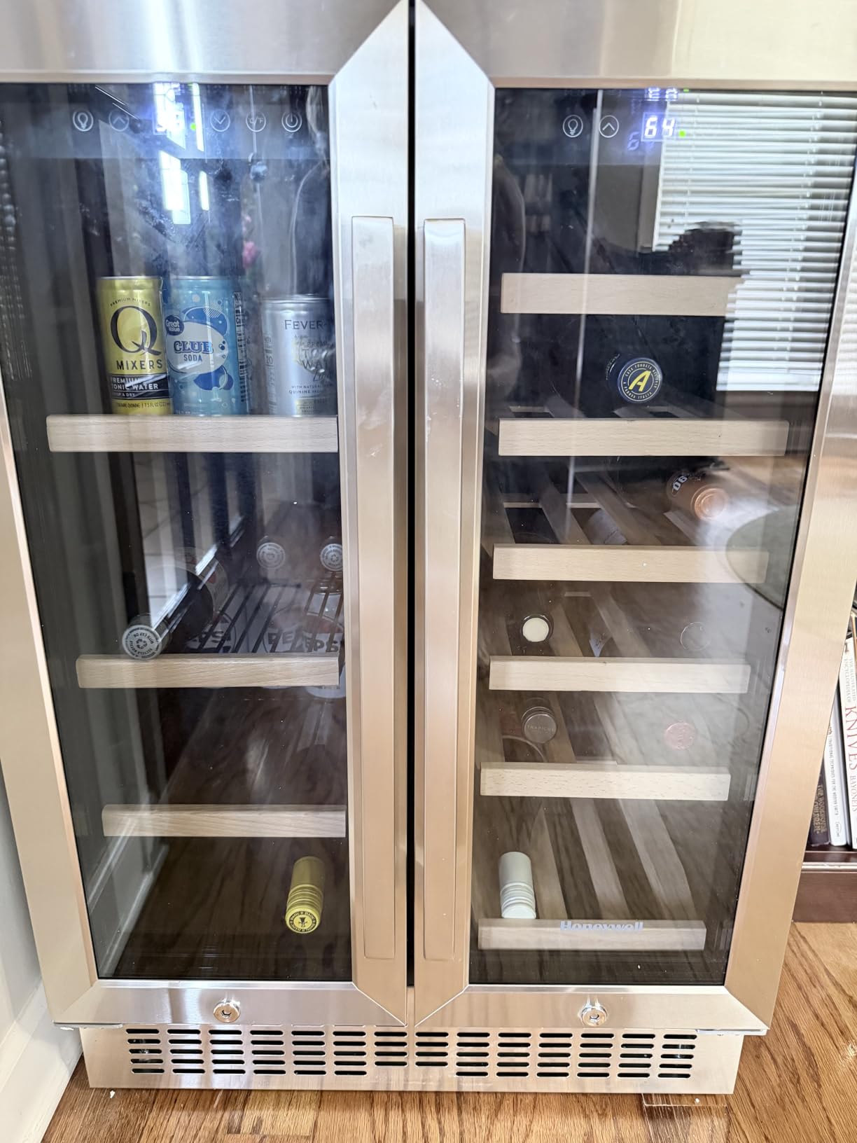 Honeywell 24 Inch Dual Zone Compressor Wine Cooler Refrigerator & Beverage Cooler, Large Freestanding Wine Cellar For Red, White, Champagne or Sparkling Wine, Digital Temperature Control, Stainless Steel customer photo 2