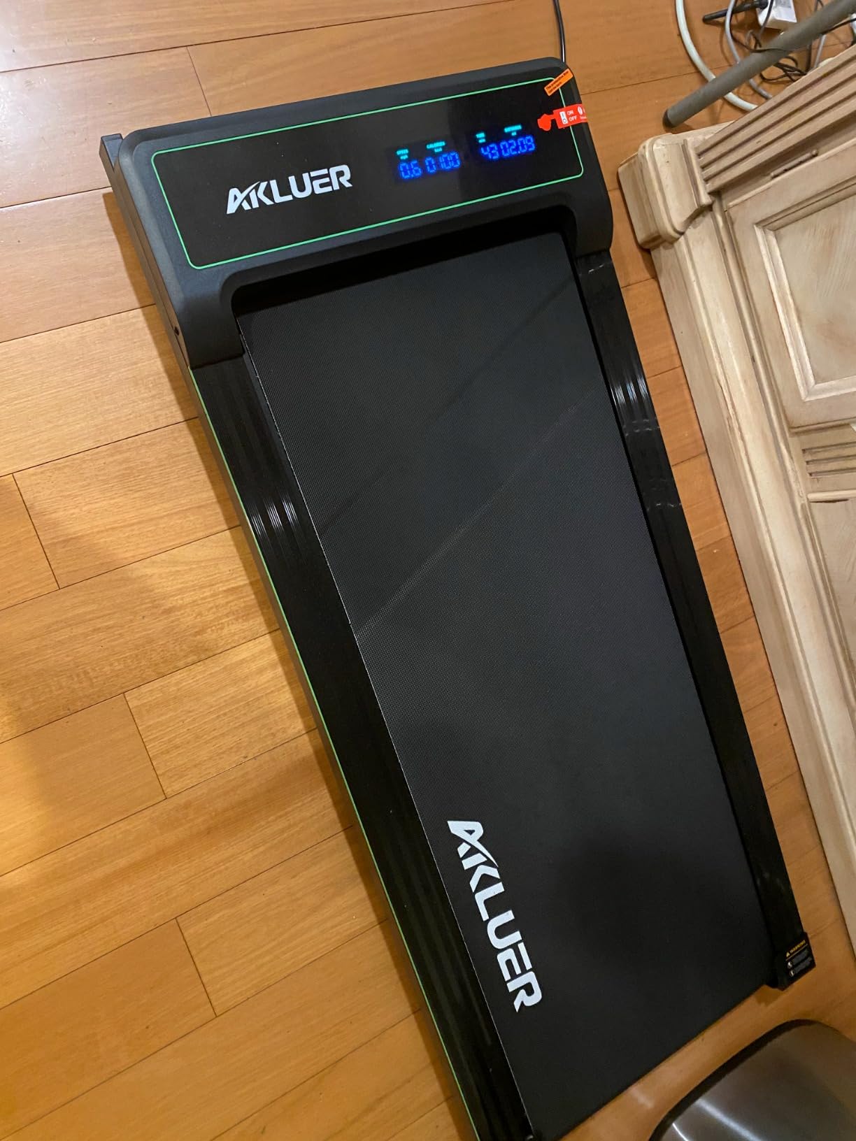 AKLUER Dual Flywheel Manual Treadmill - Foldable Non-Electric for Home/Gym | Durable non-slip belt for comfortable walking/jogging, Smooth resistance with LCD, Soft foam grips, compact foldable design customer photo 1