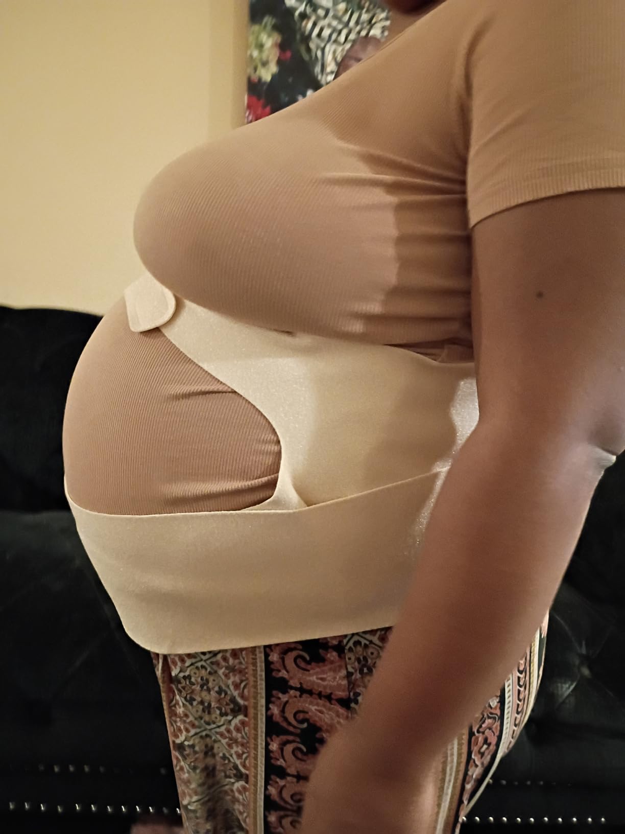 Pregnancy Belly Band with Extra-Wide Back Support for Hips & Pelvis | Two Support Modes, Full-Surface Adjustable Fit, Easy-On Design, Stay-Put Silicone Grips, Breathable Mesh Comfort customer photo 1